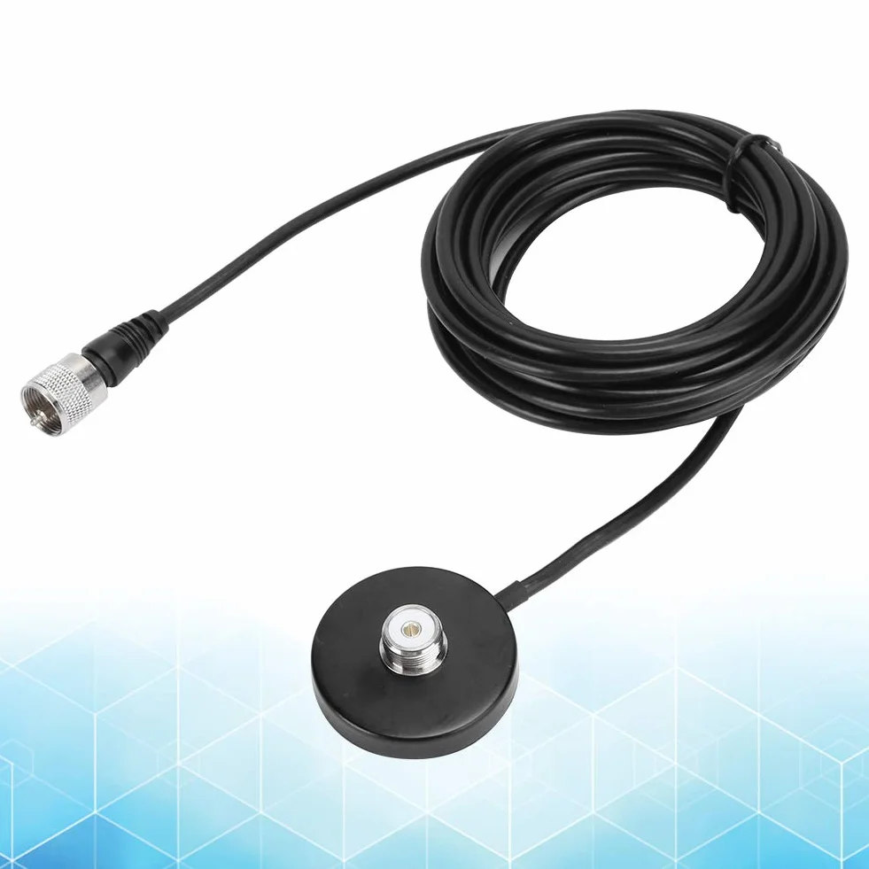 Queen.Y Base Magnetica per Antenna Radio Mobile, Supporto Resistente UHF con PL-259 a SO-239, 5M Cavo per Radio