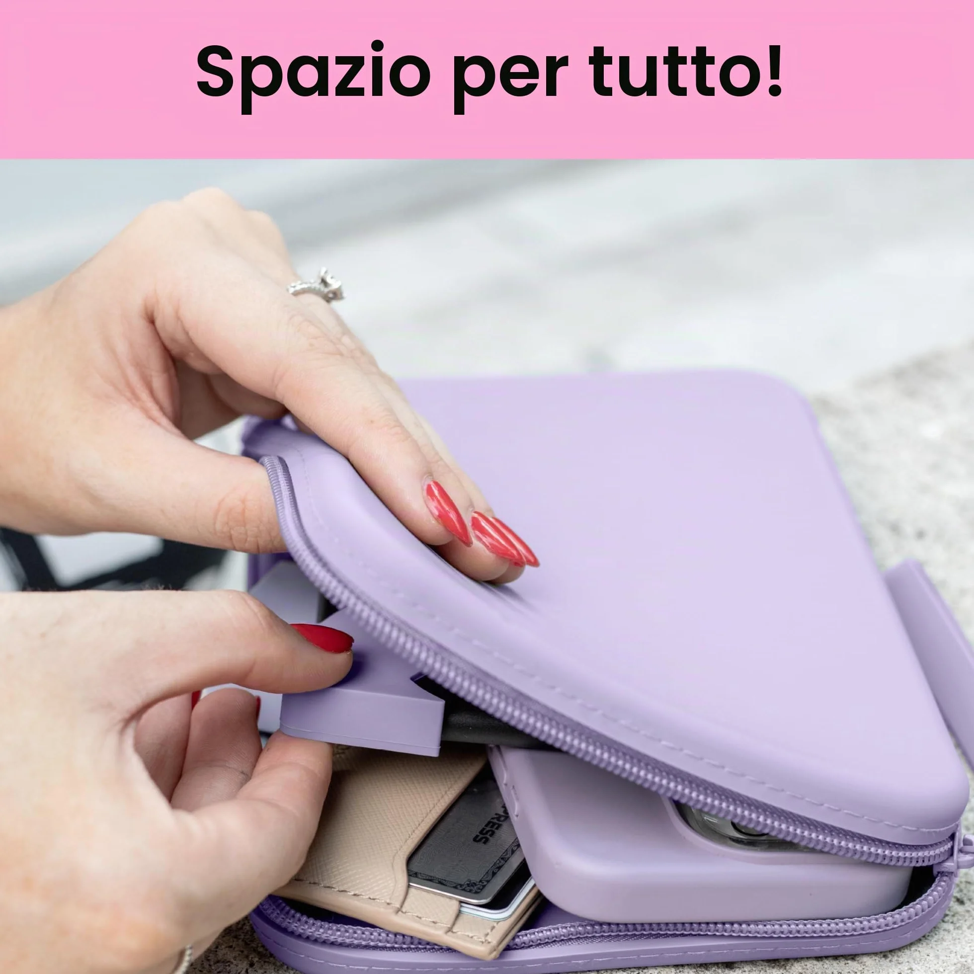 Strapsicle Silicone Pochette per Kindle e-reader, borsa multiuso per telefono, portafoglio e chiavi, adatta per Kindle 6", Kobos, Nook, Paperwhite 6", iPad Mini 6