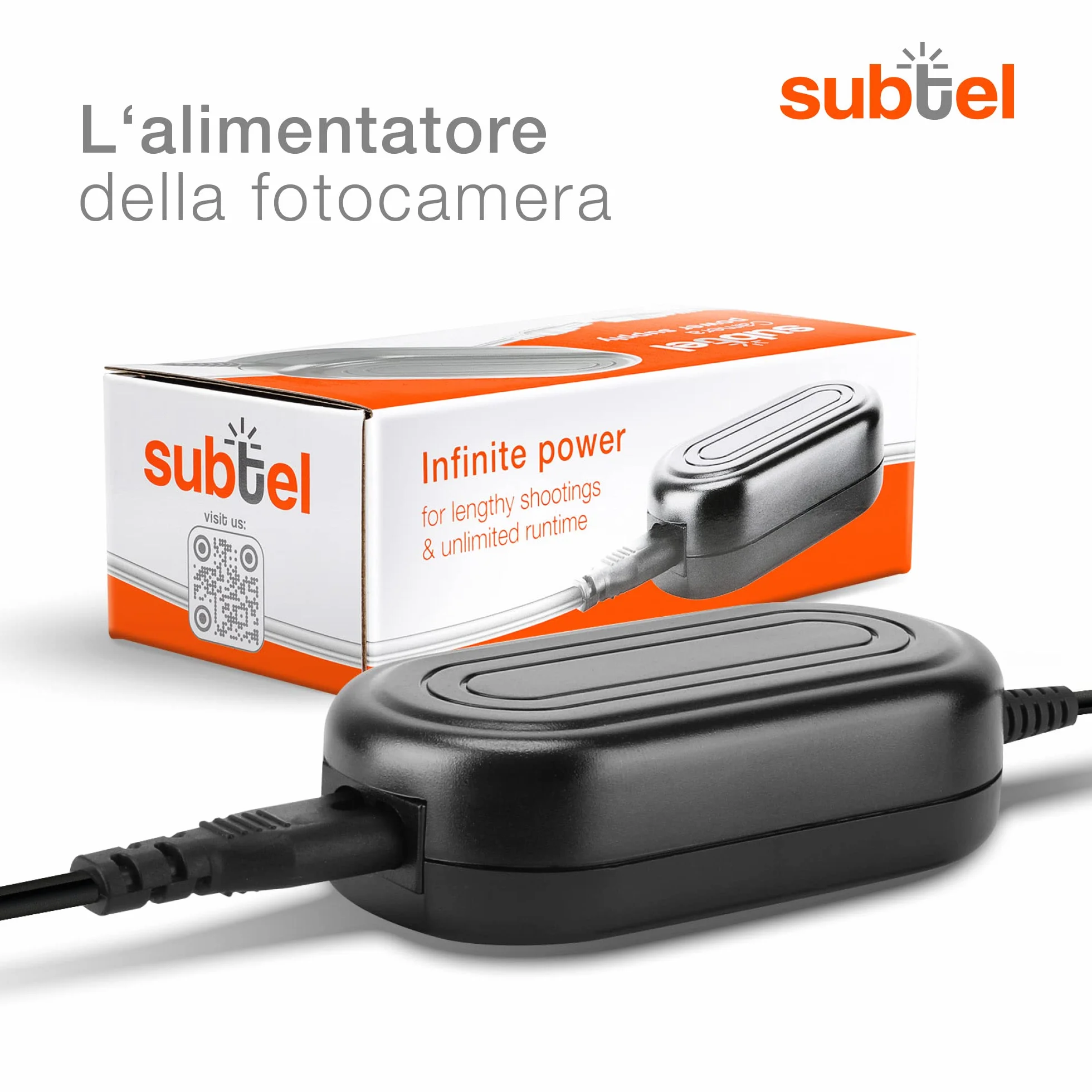 subtel Alimentatore DMW-AC8 + DMW-DCC12 compatibile con ca. 3m + DC Coupler accu Adattatore, Alimentazione da corrente di rete Accoppiatore CC, dummy battery