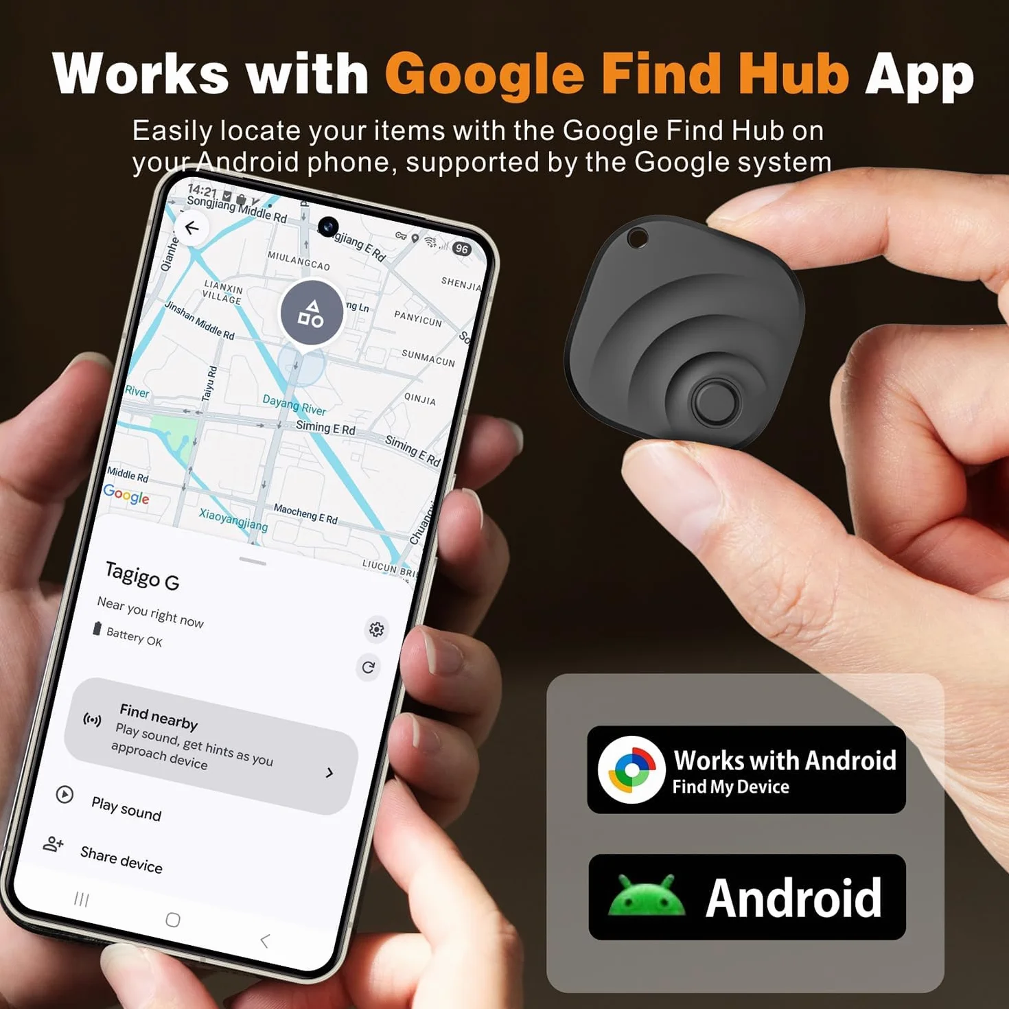 Reyke Tracker Android Smart Tag compatibile con Google Find My localizzatore per chiavi bagagli 4 pezzo