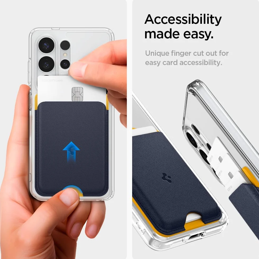 Spigen Nano Pop MagFit Portafoglio Magnetico Compatibile con Samsung Galaxy S26 & S25 Serie, S25 Edge e Z Fold 7 – Bluberry Navy
