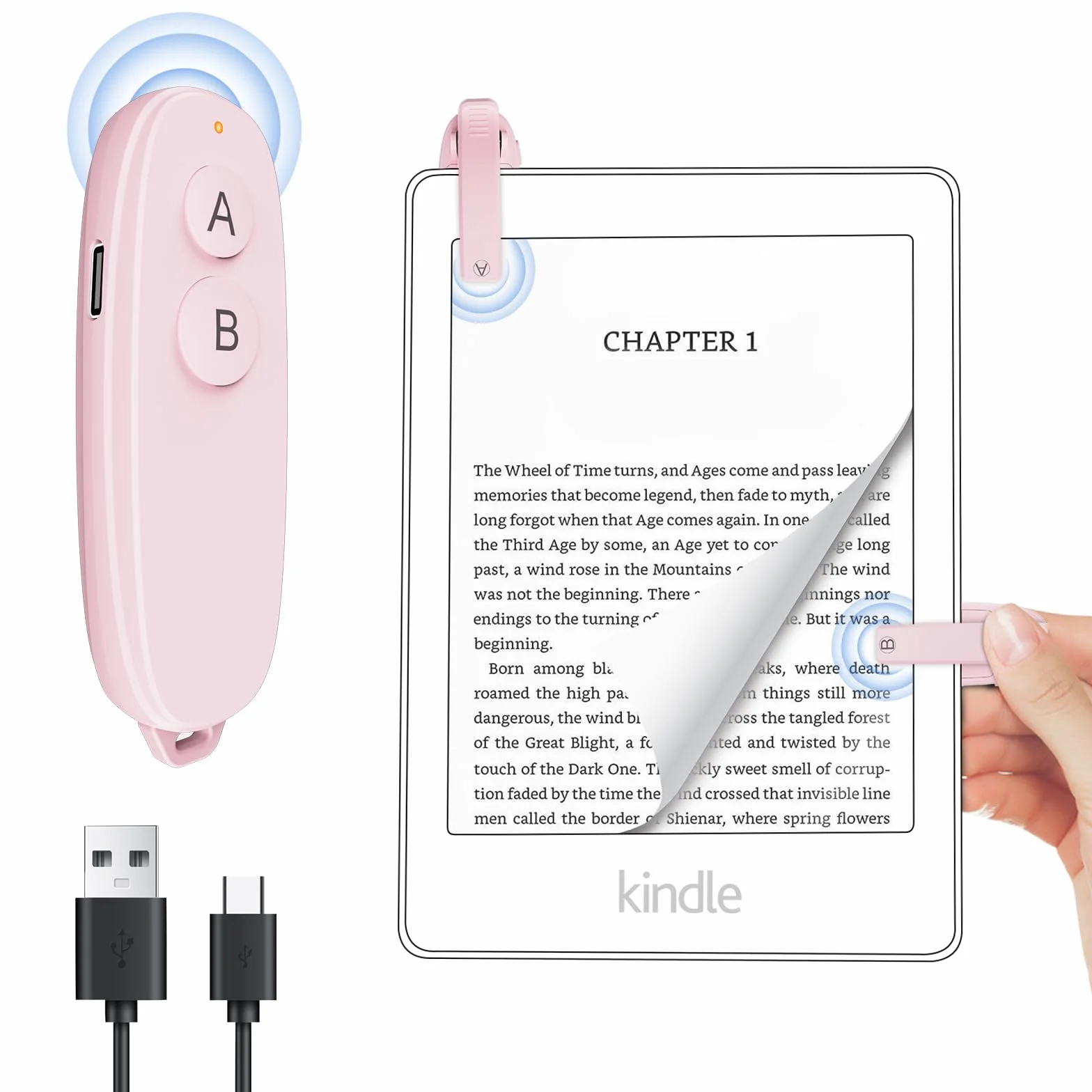 Turner di Pagine di Controllo a Distanza per Kindle Kobo e-Reader, Volta Pagina 2 clip