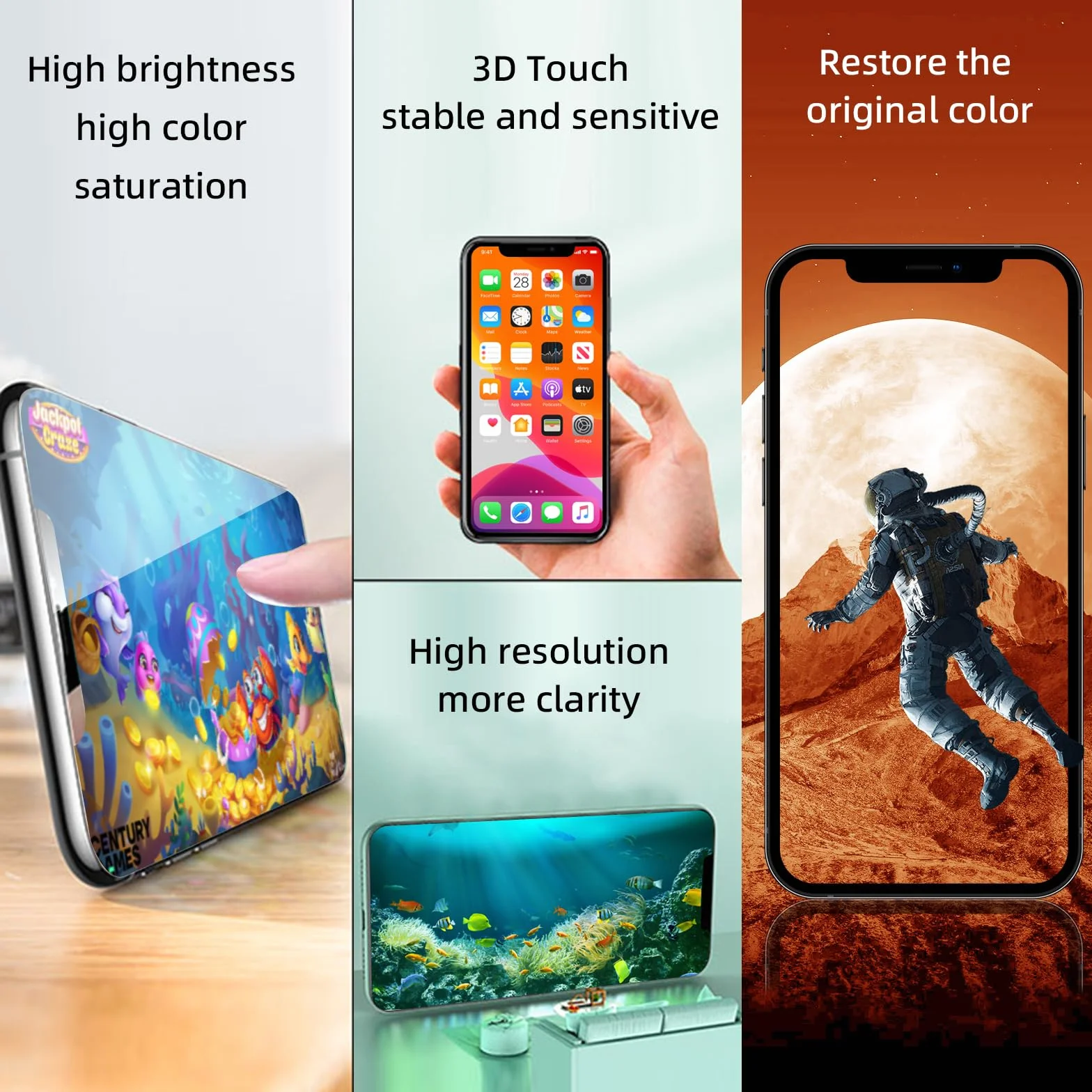 DTD Schermo per iPhone 12/iPhone 12 PRO LCD 6.1" Schermo sostitutivo FHD 3D Touch Screen Digitizer Telaio di Montaggio e Kit di Riparazione
