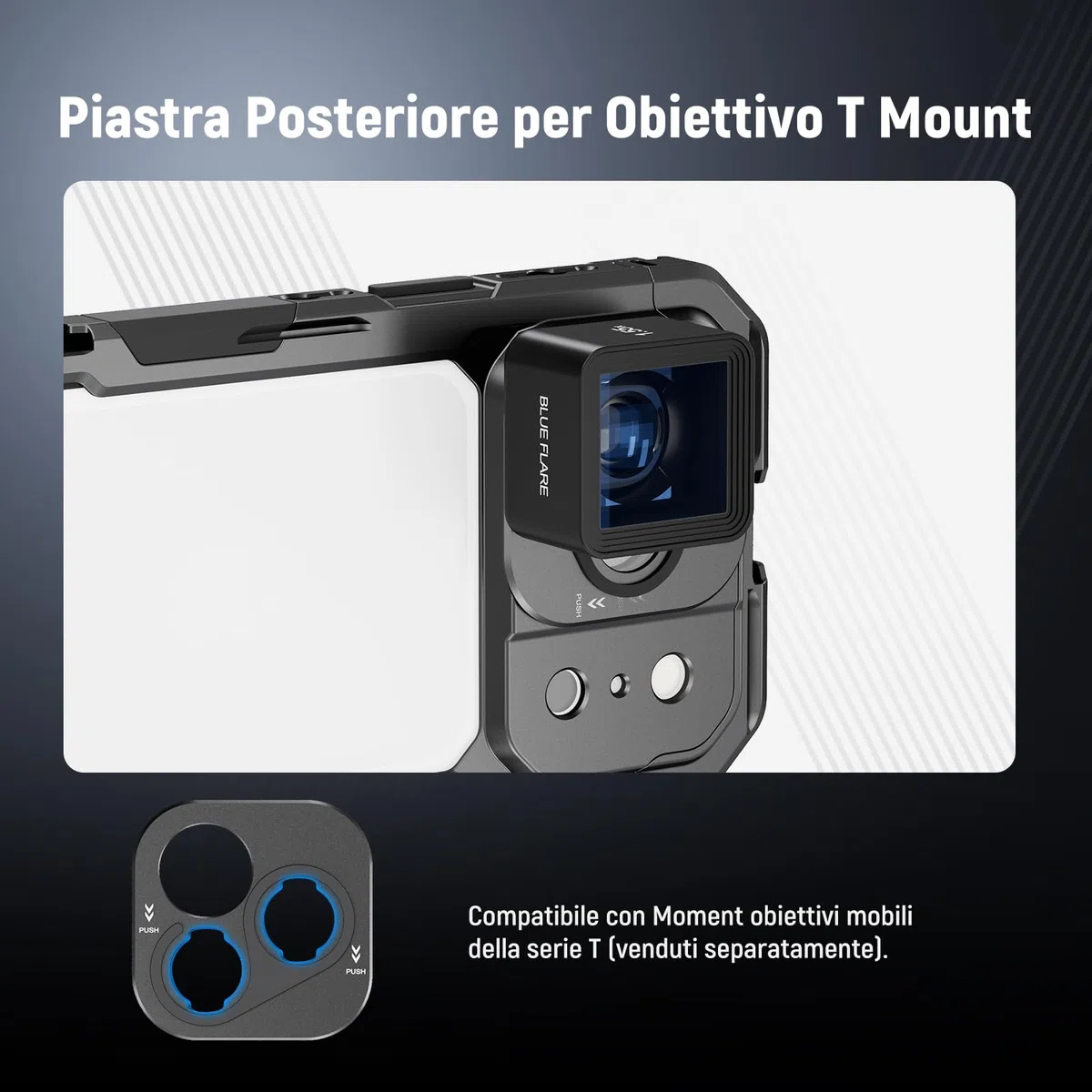NEEWER Phone Cage Compatibile con iPhone 17 Pro Max, Accessorio Stabilizzatore Video Rig con Anello Filtro da 67mm, Backplate Lenti da 17mm, Adattatore T Mount, 4 Tappi di Controllo, PA144 (Nero)