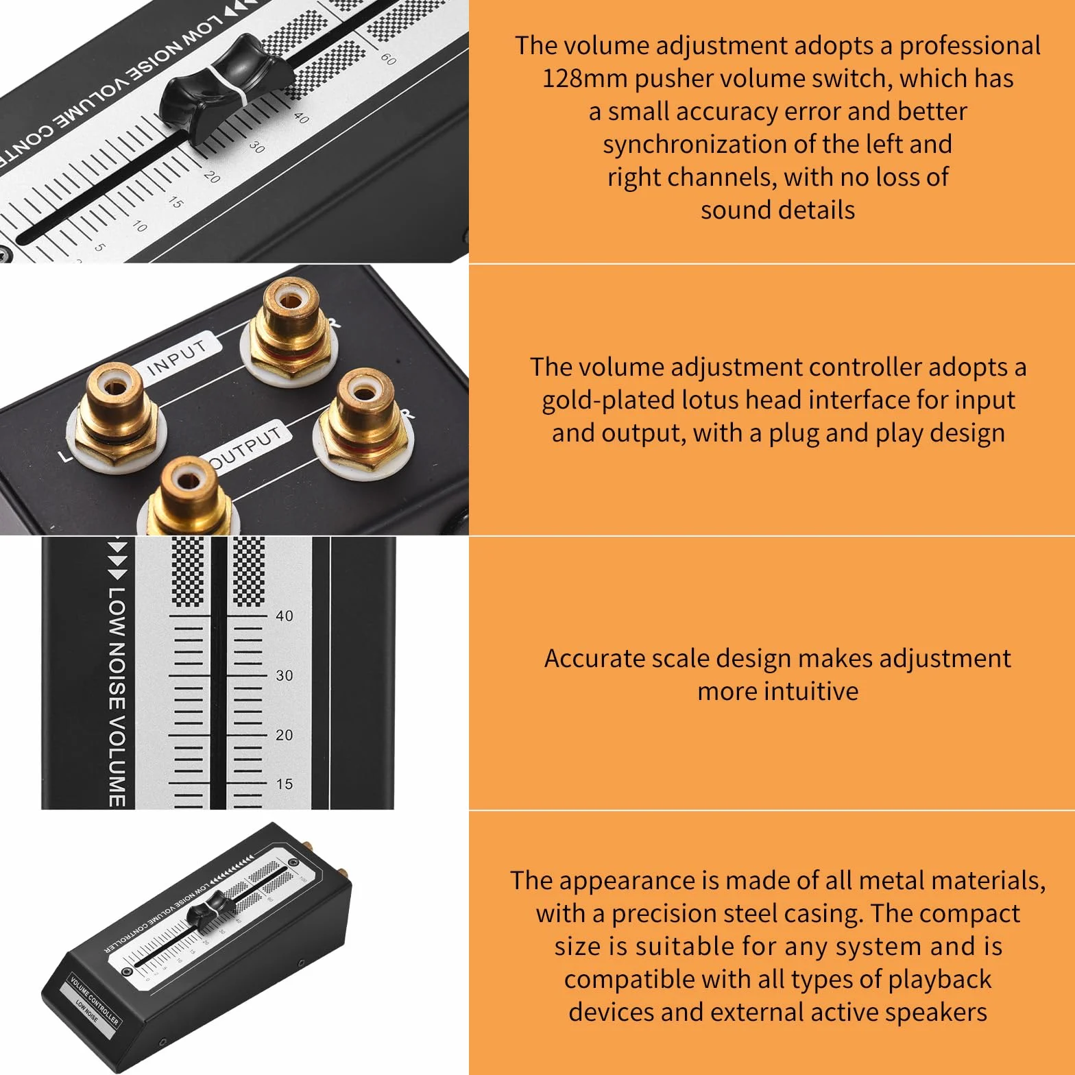Mini Controller di Volume Passivo Preamplificatore HiFi per Altoparlanti Monitor Attivi