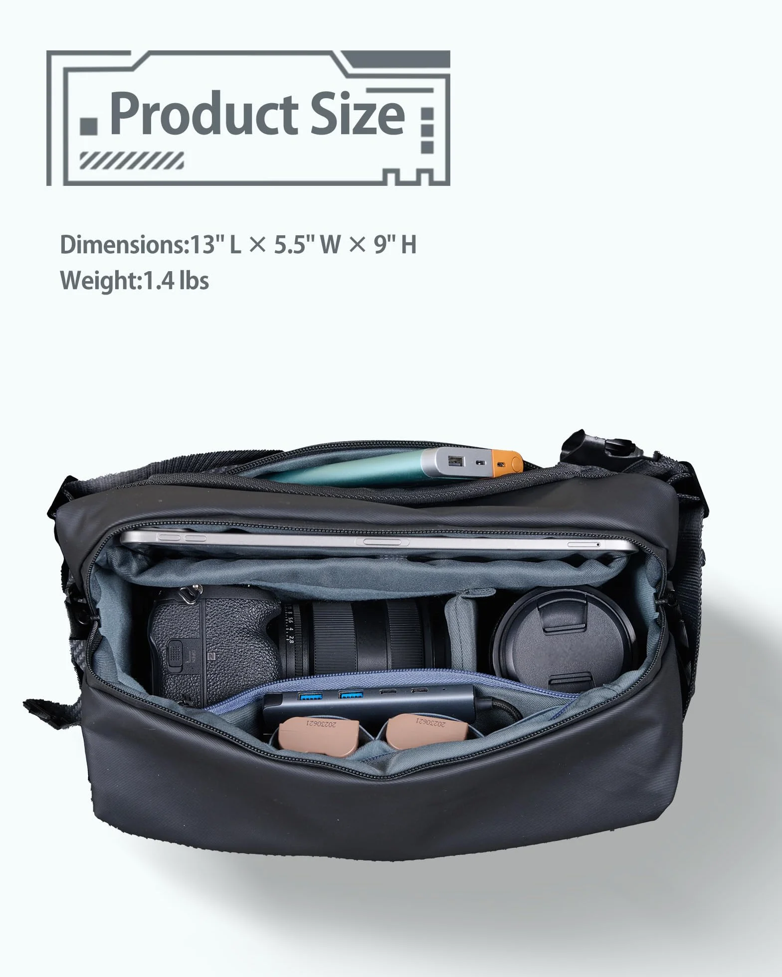 llano Borsa a tracolla per fotocamera DSLR/Mirrorless, borsa fotografica compatta crossbody con tracolla regolabile, adatta per Canon/Nikon/Sony, per 1 fotocamera, 2 obiettivi e accessori (Verde)