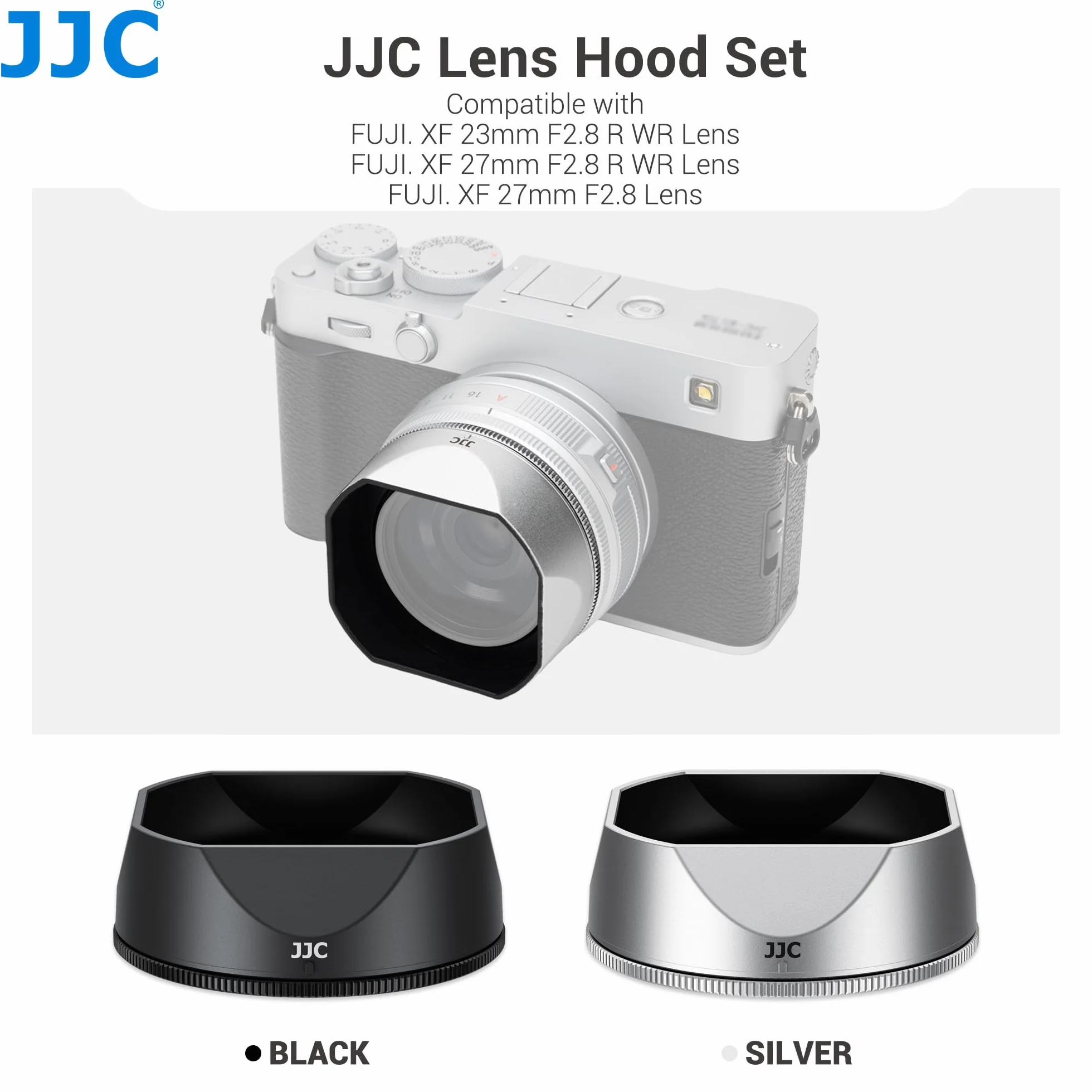 JJC Paraluce per X-E5 con anello adattatore magnetico compatibile con Fujifilm XF 23 mm F2.8 R WR, XF 27 mm F2.8 R WR, XF27 mm F/2.8, compatibile con filtro da 39 mm e copriobiettivo, sostituisce