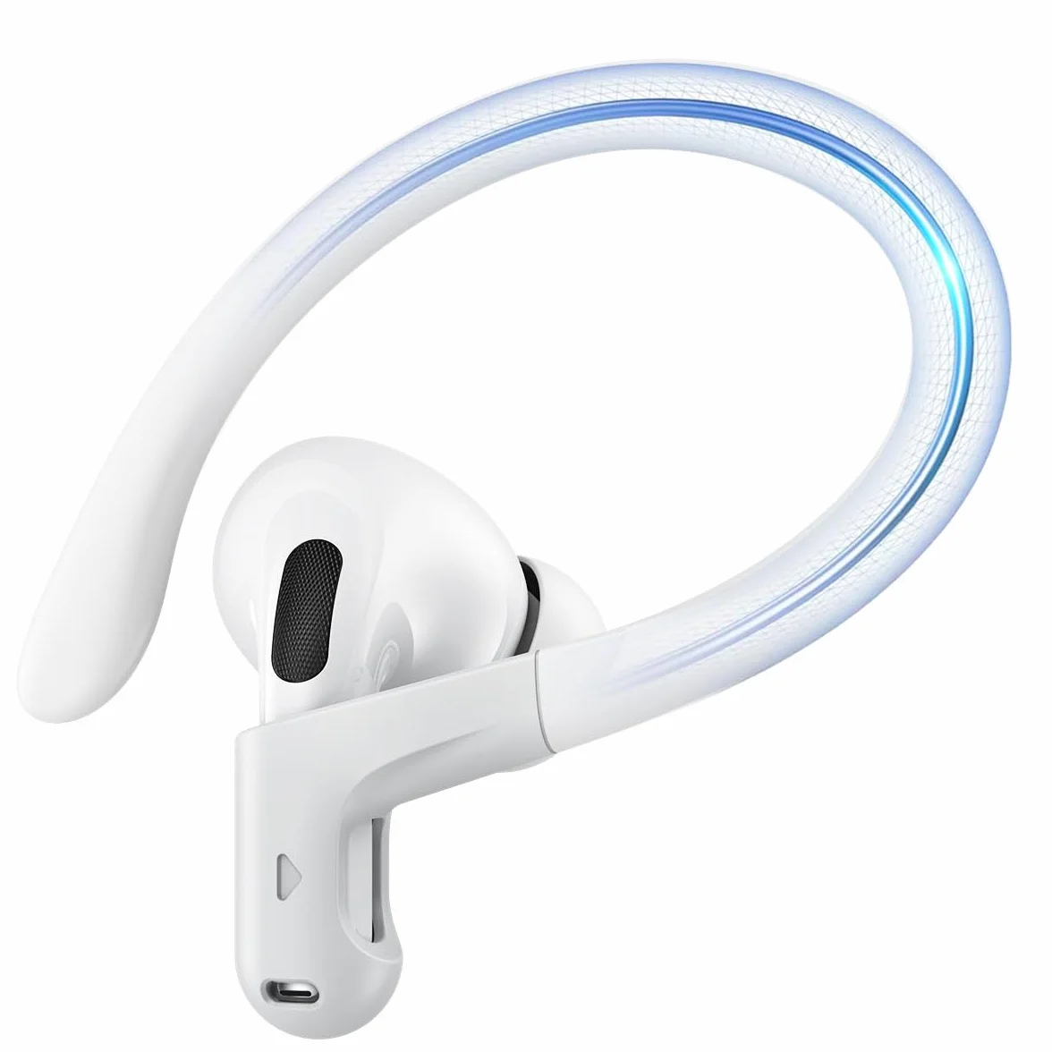 Ganci auricolari in lega di titanio memoria compatibili Airpods Pro 2 3 Accessori sportivi antiscivolo bianco