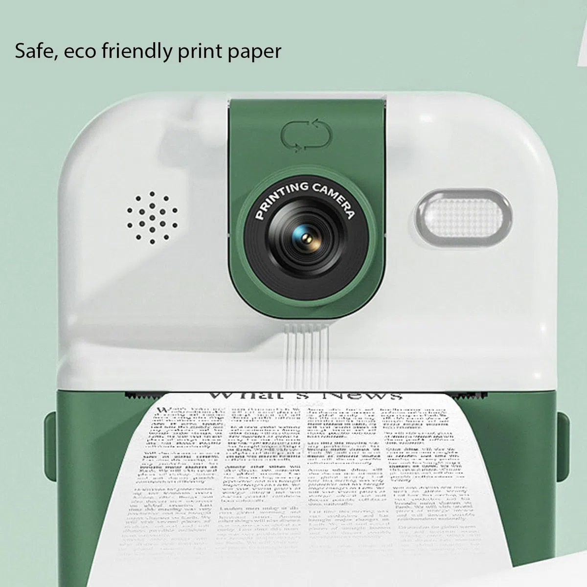 Fotocamera a Stampa Istantanea, Fotocamere Digitali per Foto a Stampa Istantanea HD da 48 MP, Fotocamera Istantanea per Selfie con Schermo IPS da 2,4 Pollici con Obiettivo (verde