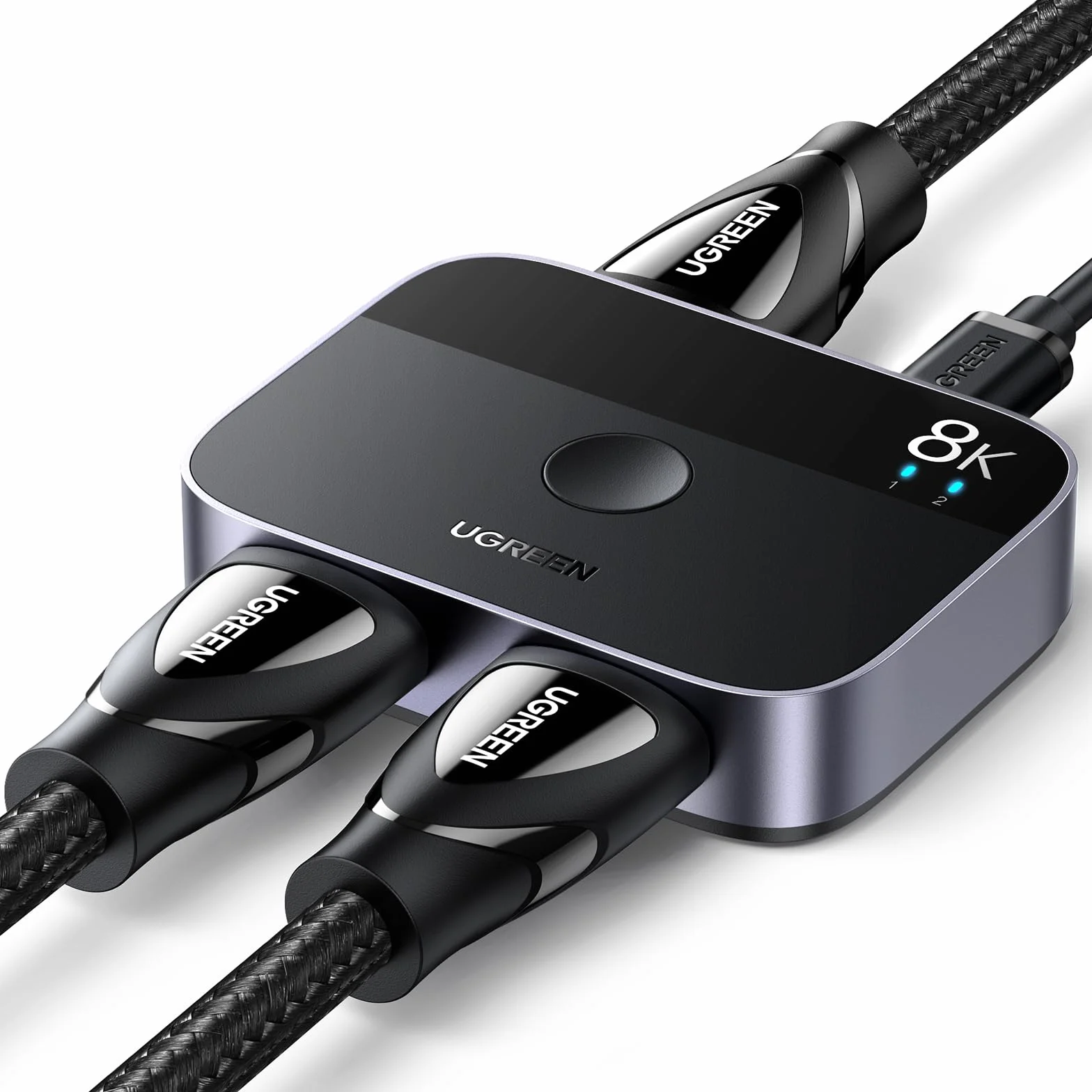 UGREEN Switch HDMI 2.1 8K@60Hz 2 Ingressi 1 Uscita Commutatore 4K@144Hz 2K@240Hz Compatibile con Macbook Pro Mac Mini, BLU-Ray DVD, PS5 PS4, Xbox 360/One, Fire Stick, Chromecast, TV