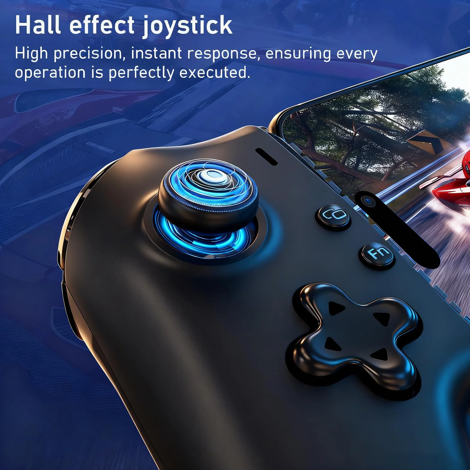 Shiptree Controller telefono per Android/iPhone, controller per smartphone con controller effetto Hall, vibrazione, Bluetooth, pulsanti semi-meccanici, USB-C, compatibile con Xbox, Minecraft, nero