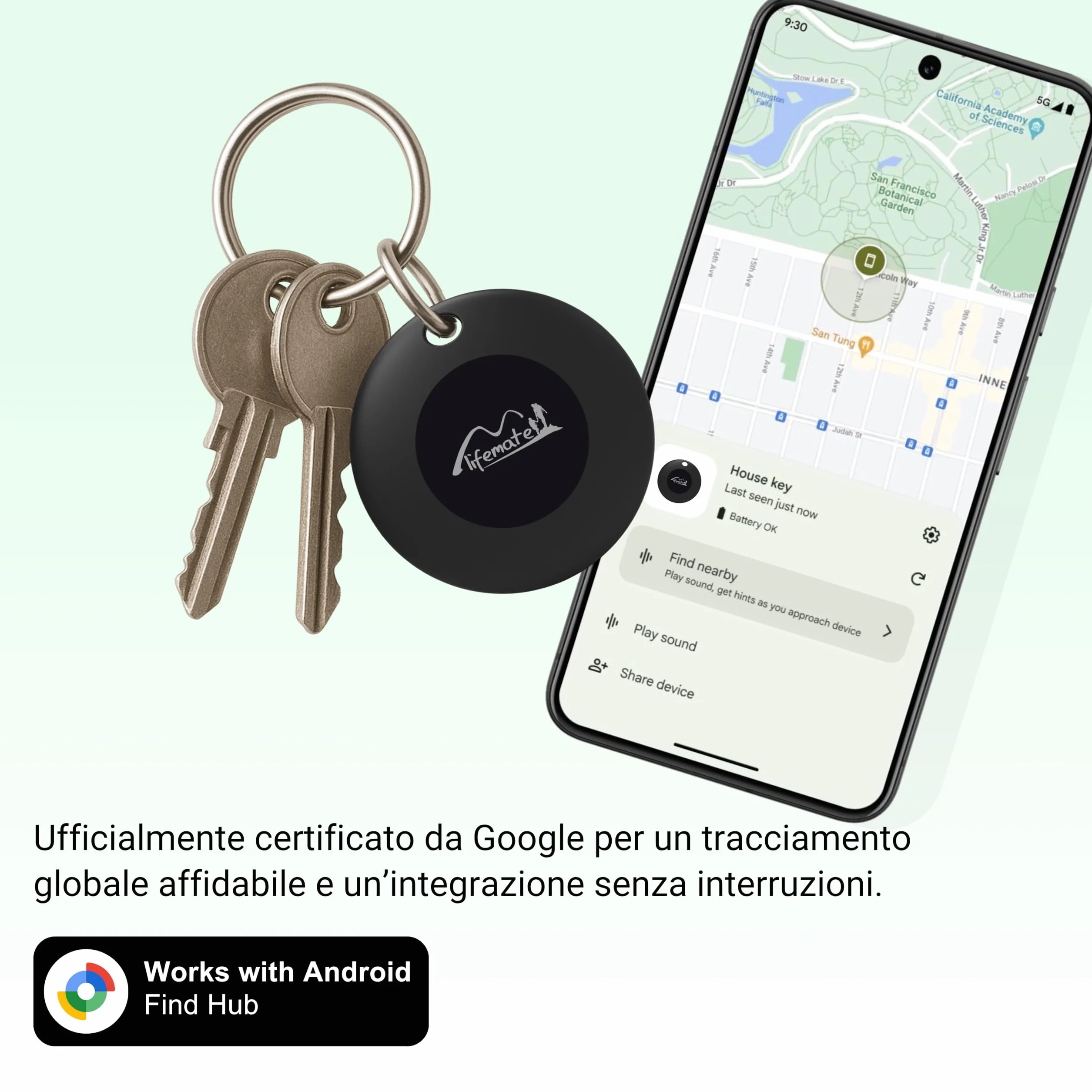 Lifemate Tag Android 4 Pack – Localizzatore GPS Bluetooth IP67 Impermeabile Trova Chiavi e Oggetti Smarriti
