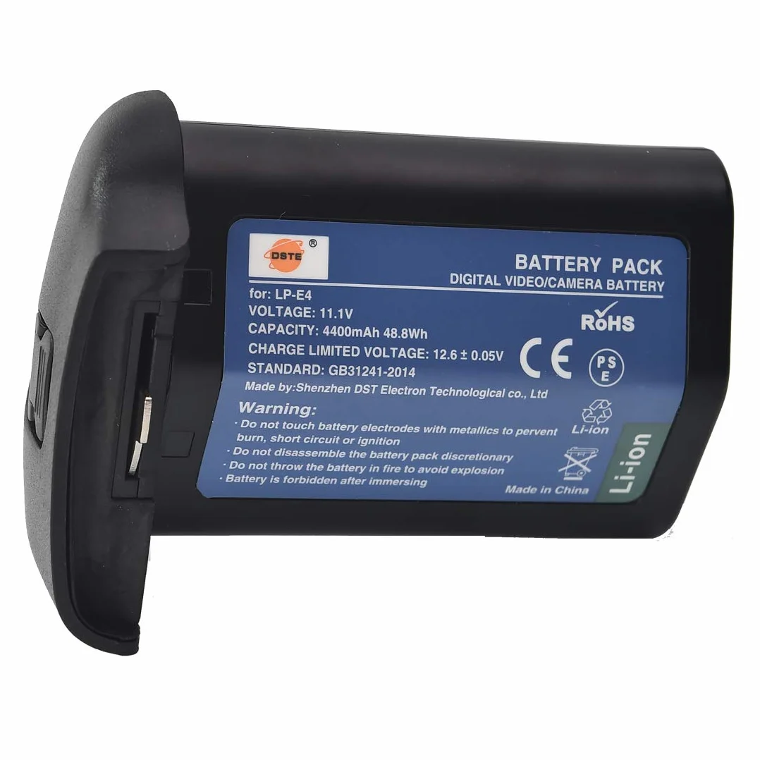 DSTE 4400mAh LP-E4 Batteria di ricambio compatibile per Canon EOS 1D Mark III, EOS 1Ds Mark III, EOS 1D Mark4