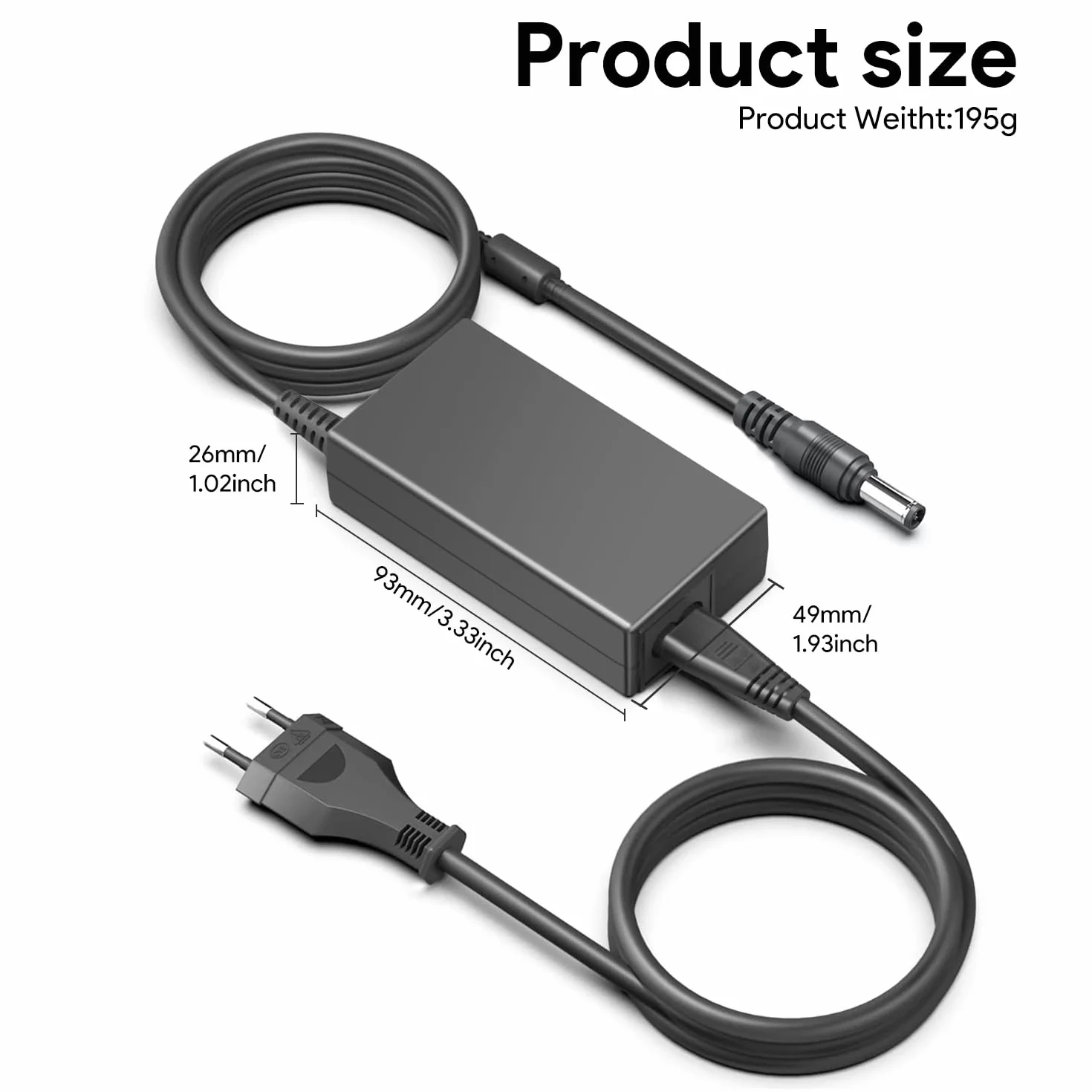 KFD Alimentatore di rete 15 V 4 A caricatore per luce ad anello NEEWER 14 pollici 18 pollici 55 W 5600 K LED lampada ad anello 10088612 adattatore Neewer Photograph Photo Studio Ring Light NW-150480D2
