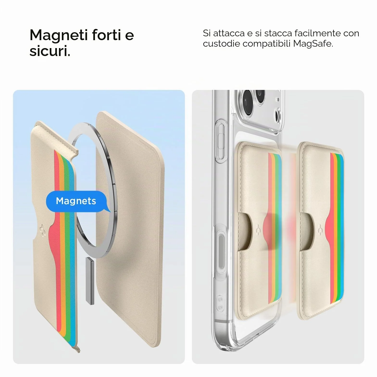 Caseology Folder Pop Magsafe Wallet [silicone antiscivolo] Porta carte magnetico per iPhone 15, 14, 13, 12 Series