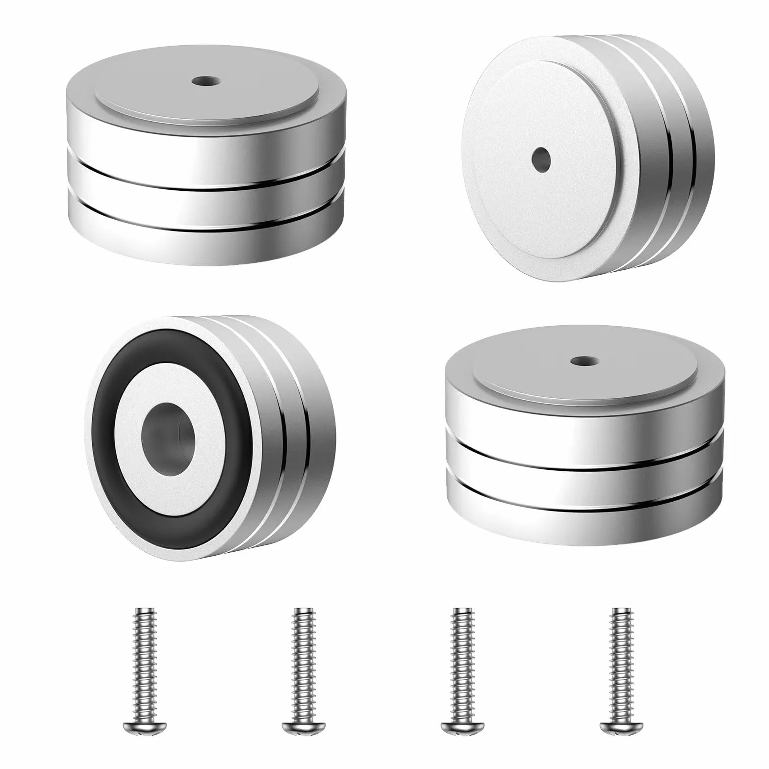 Piedini per altoparlante ammortizzatori di risonanza subwoofer HiFi 4 pezzi argento