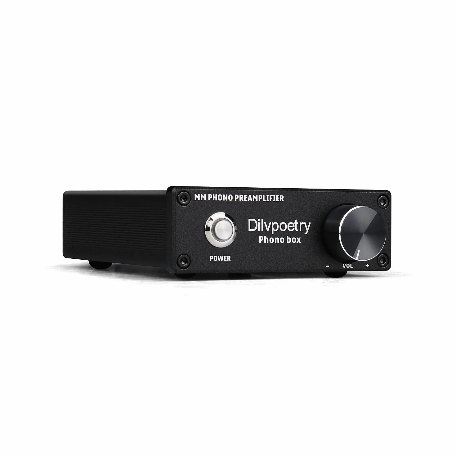 Dilvpoetry Phono Box MM Phono Preamplificatore HiFi Audio AMP Giradischi Amplificatore Fonografo Pre-amp DC12V Nero