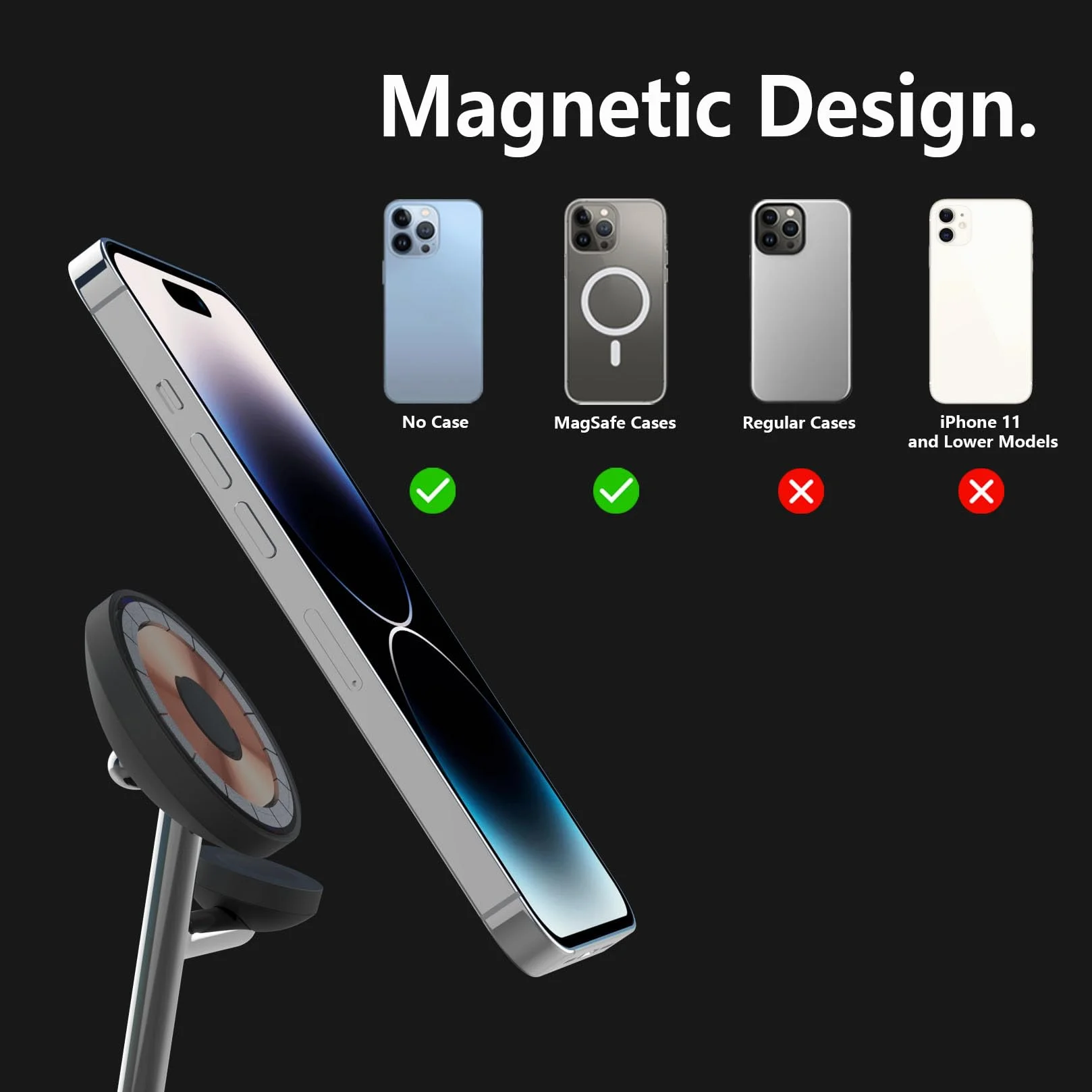 Boaraino Caricatore Wireless Magnetica, 3 in 1 Stazione di Ricarica Wireless Compatibile coniPhone 17/17 Pro/17 Pro Max /16/15/14/13/12, Apple Watch 11/10/9/8/7/6/SE/5/4/3, AirPods 2/3/4/Pro