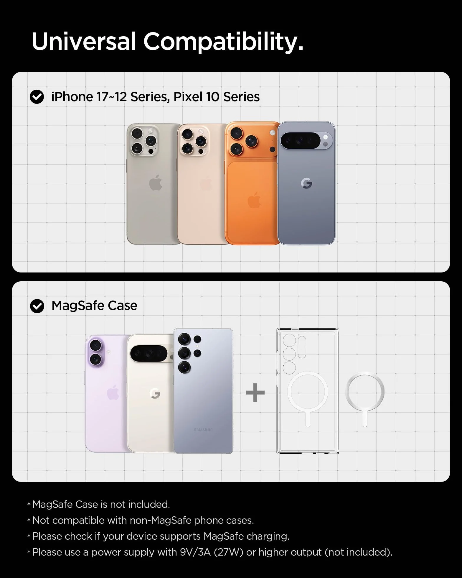 Spigen Essential MagFit Qi2 15W Ricarica Wirelss Auto per Cellulare [Cavo Incluso] Supporto Telefono Magnetico Compatibile con iPhone 17/17e/16/15/14 Pro Max e Cover MagSafe/Pixelsnap - Presa d’Aria
