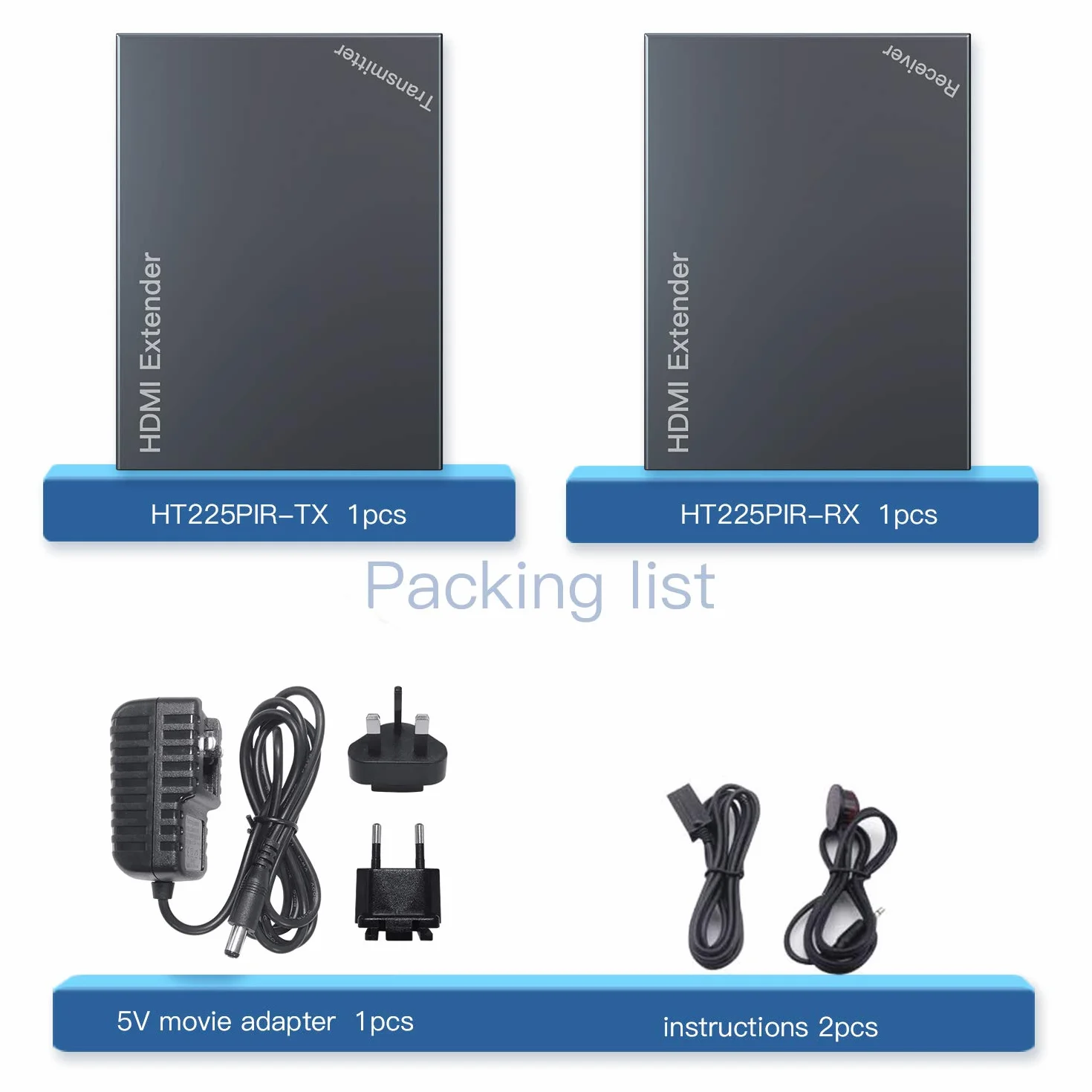 Extender HDMI IR, 1080P a 60Hz con uscita locale, estende la trasmissione fino a 50 m di lunghezza su cavo CAT5e/CAT6/CAT7, con un adattatore di alimentazione