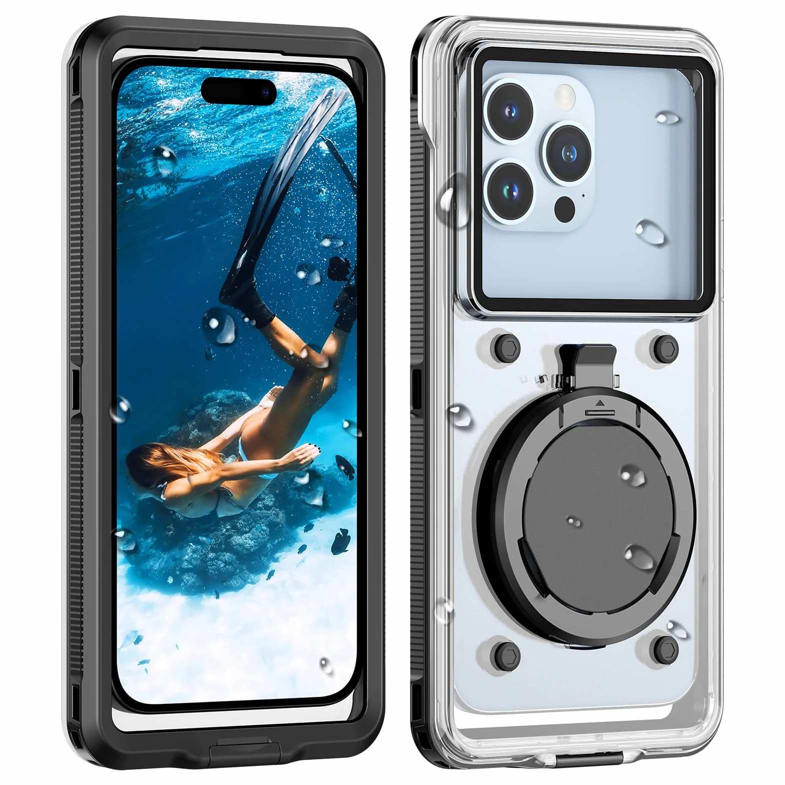Custodia Impermeabile 15M [Universale] Smartphone IPX8 Cover Subacquea Professionale [Touchscreen Subacqueo] Asciutta Borsa per iPhone Samsung Galaxy Huawei XiaoMi Oppo Vivo Android 4.7-6.9''