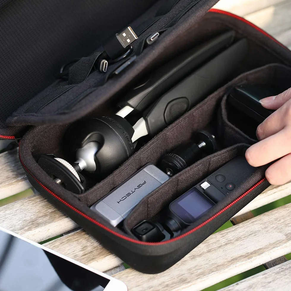 PGYTECH Fotocamera Custodia Portaoggetti Borsa a Mano per DJI OSMO 360/Action 6/Pocket 4/3/Mobile 3, per Gopro 13, per DJI FPV Batteria Maniglia Borsa, per Insta360 Ace Pro 2/X5