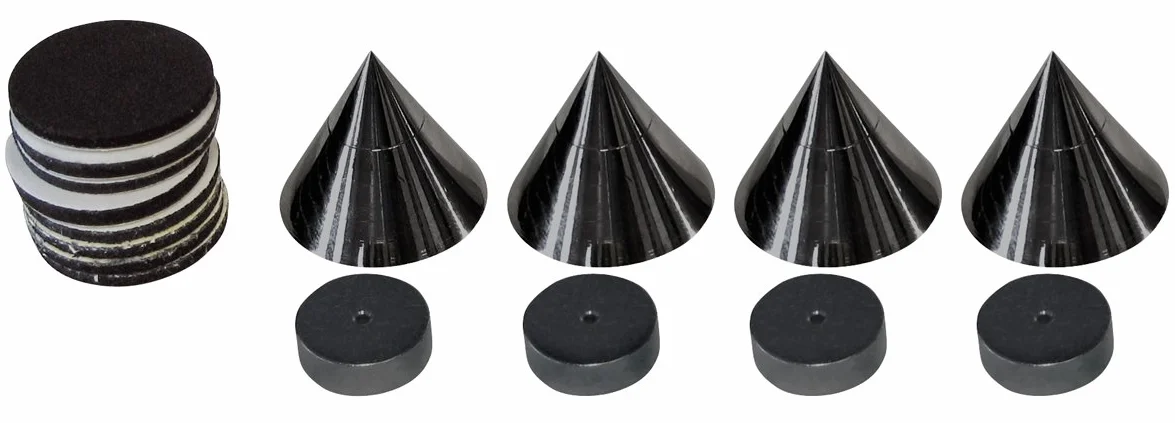 Dynavox assorbitori sub-watt set di 4 unità disaccoppiatori regolabili in altezza per HiFi altoparlanti nero