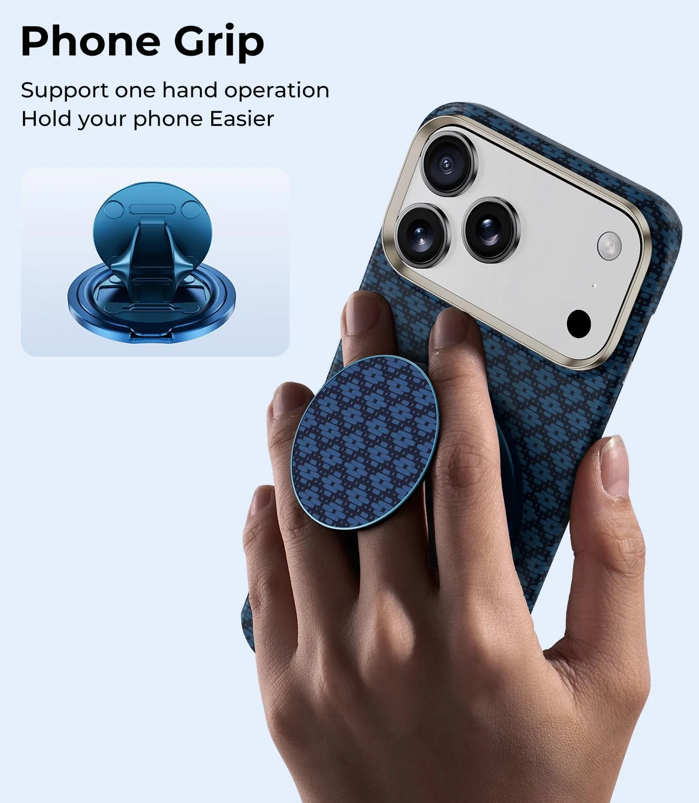 BENKS ArmorPop Anello Magnetico Cellulare per MagSafe - Impugnatura e Supporto Regolabile in Fibra Aramidica, Leggero e Resistente, per iPhone 17/16/15/14 Pro Max e Cover MagSafe