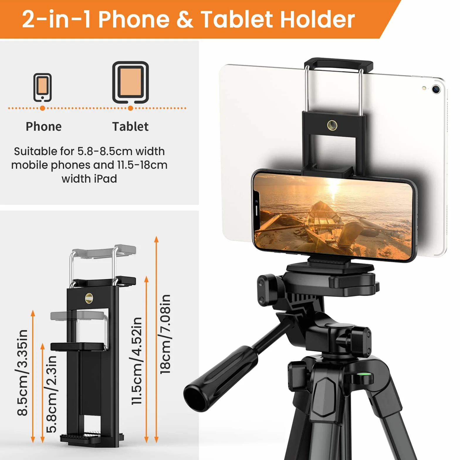 Treppiede Smarthphone, Nuovo 172cm/67in Treppiedi Fotocamera Cavalletto Smartphone per iPhone/Samsung/Huawei/iPad/Reflex, Cavalletto Telefono con Supporto Telefono e Telecomando Bluetooth