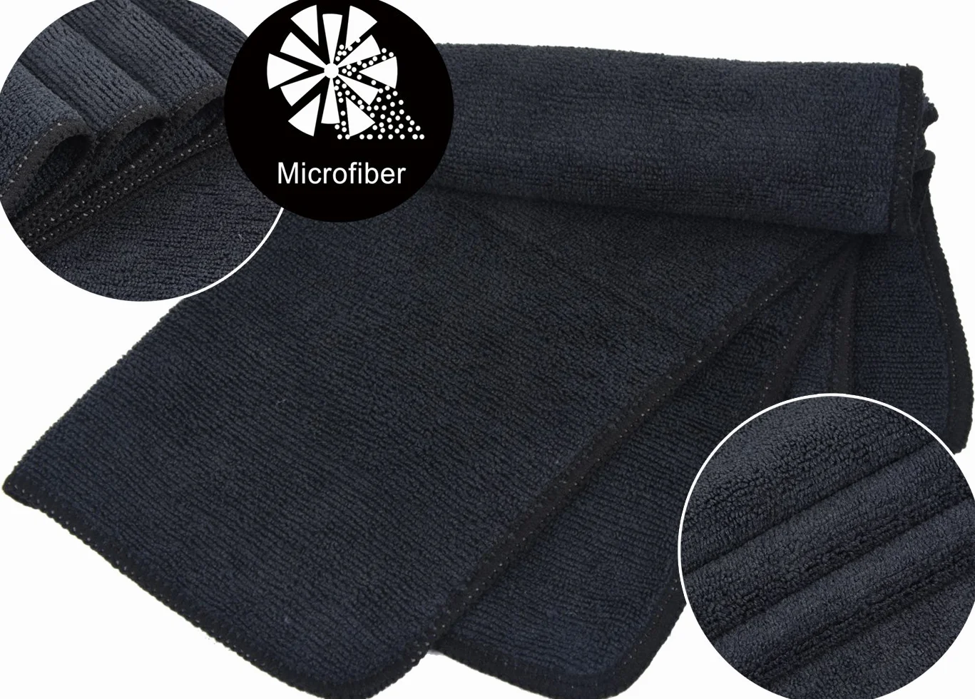KinHwa panni per la pulizia in microfibra, 20 confezioni di stracci da cucina spessi, super assorbenti e morbidi Panni per la pulizia multiuso, 30cm x 30cm nero