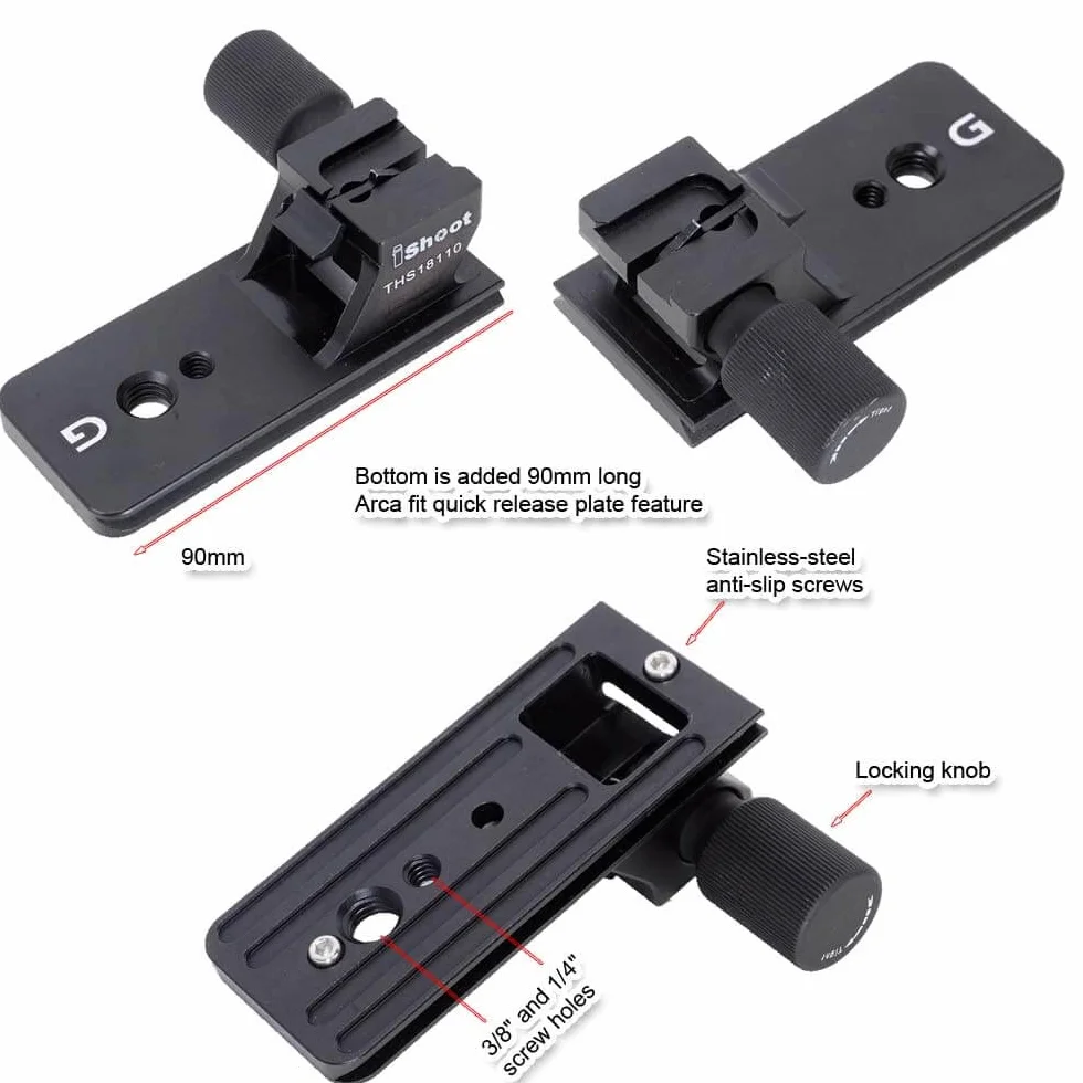 iShoot Base Anello di montaggio per treppiede piede Collare per obiettivo Supporto Arca Piastra compatibile con Sony FE 100-400mm f/4.5-5.6 GM OSS, 70-200mm f/2.8 GM OSS & II, 18-110mm f/4 G OSS PZ