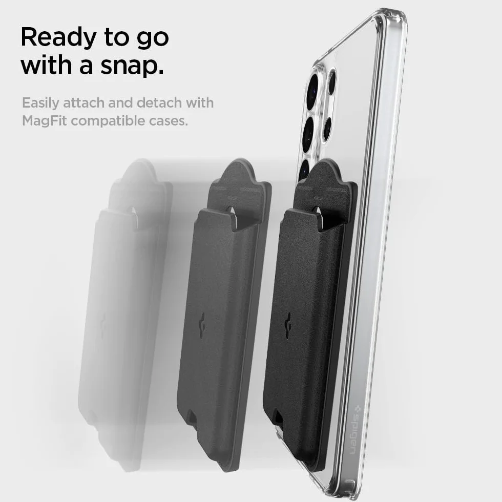 Spigen Valentinus MagFit Portafoglio Magnetico Compatibile con Samsung Galaxy S26 & S25 Serie, S25 Edge e Z Fold 7 - Nero