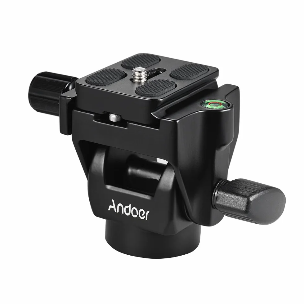 Andoer M-12 Monopod Tilt Head Panoramica Testa teleobiettivo Birdwatching con piastra a sgancio rapido