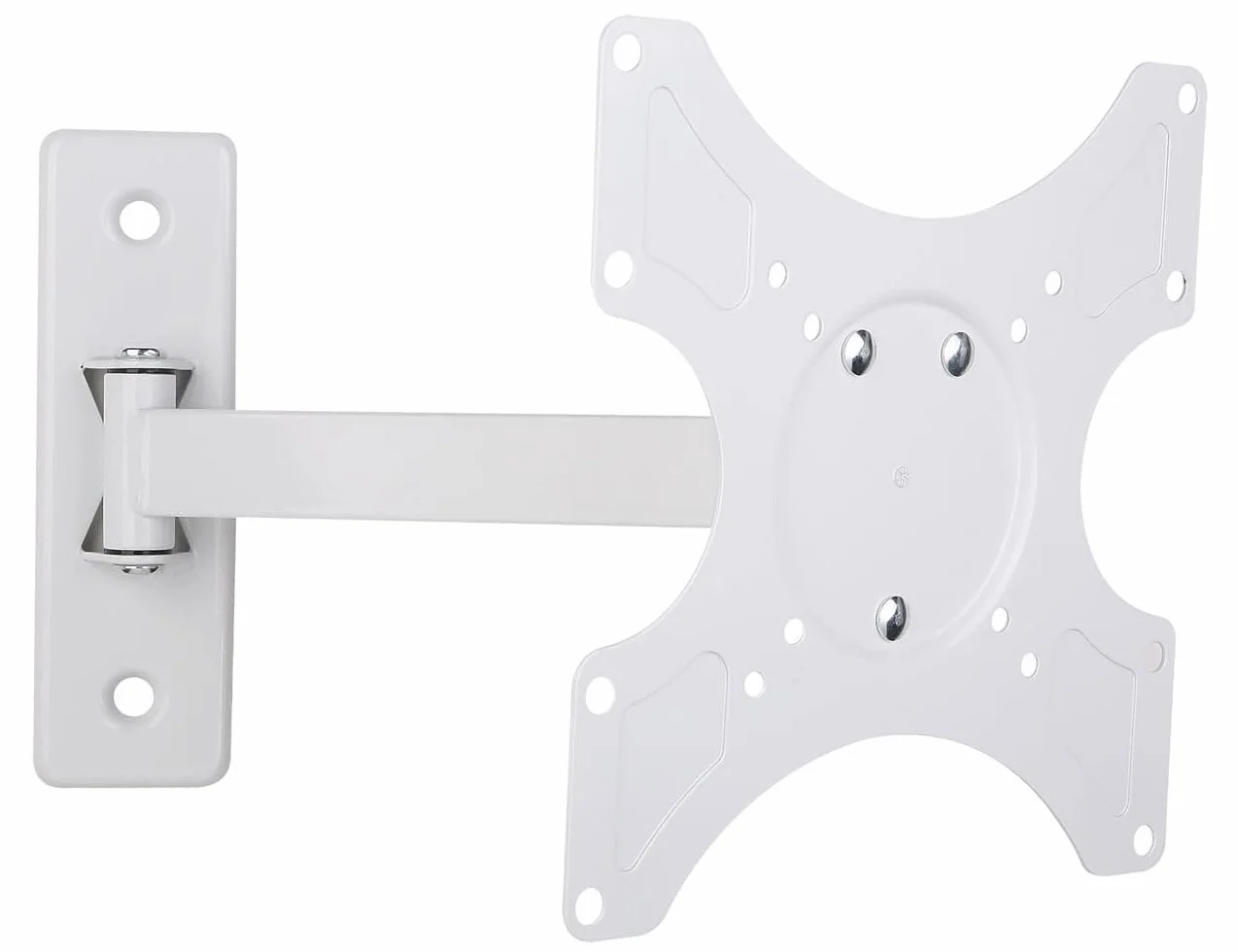 Techly 023837 Supporto a Muro per TV LED LCD 19-37" inclinabile 2 snodi Bianco Bianco