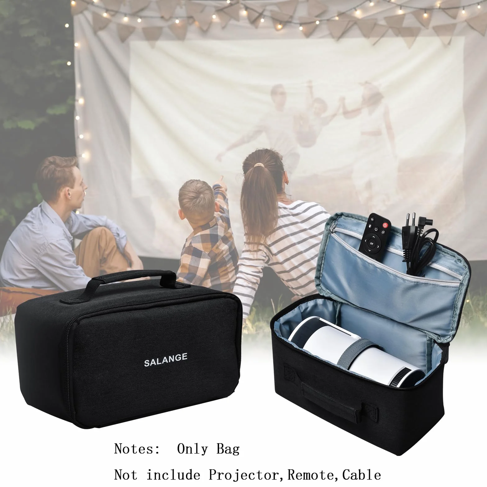 Salange Mini custodia per proiettore HY320, borsa da viaggio con cerniera