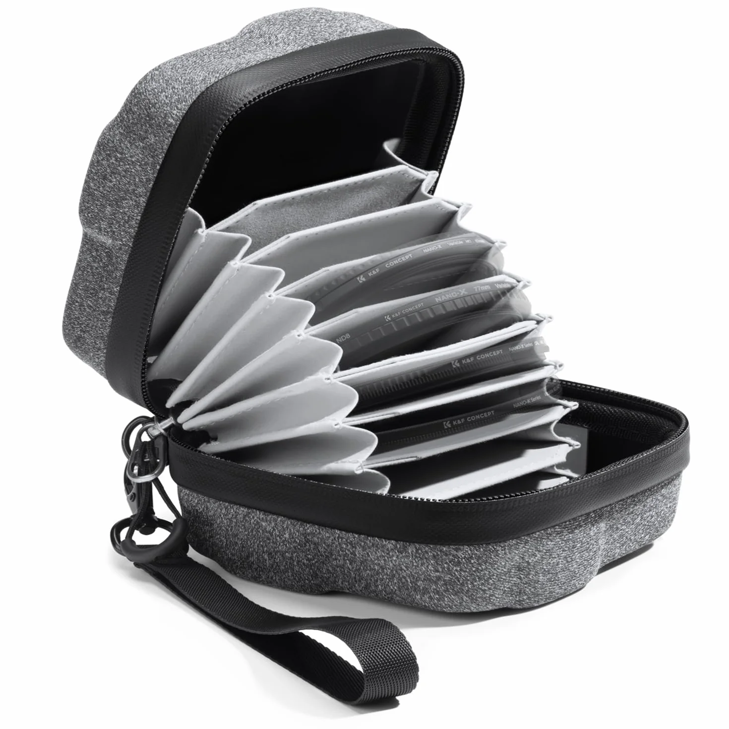 K&F CONCEPT Custodia per Filtri 10 slot, Guscio rigido in EVA antiurto Borsa per Fotocamere Fotografico Obiettivo Filtri
