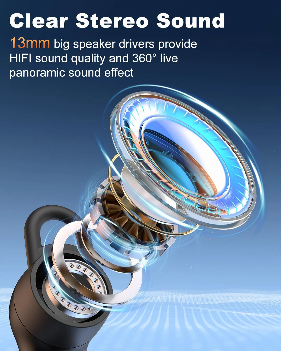 New Bee Auricolare Bluetooth Vivavoce V5.1 con 50 ore di conversazione, auricolare vivavoce ultraleggero con cancellazione ENC a doppio microfono, connessione a doppio dispositivo per la guida/lavoro