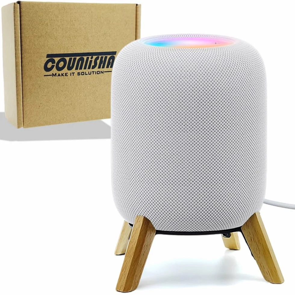 Real Wood Stand for HomePod 2nd Gen, Tripod Mount Holder White Oak