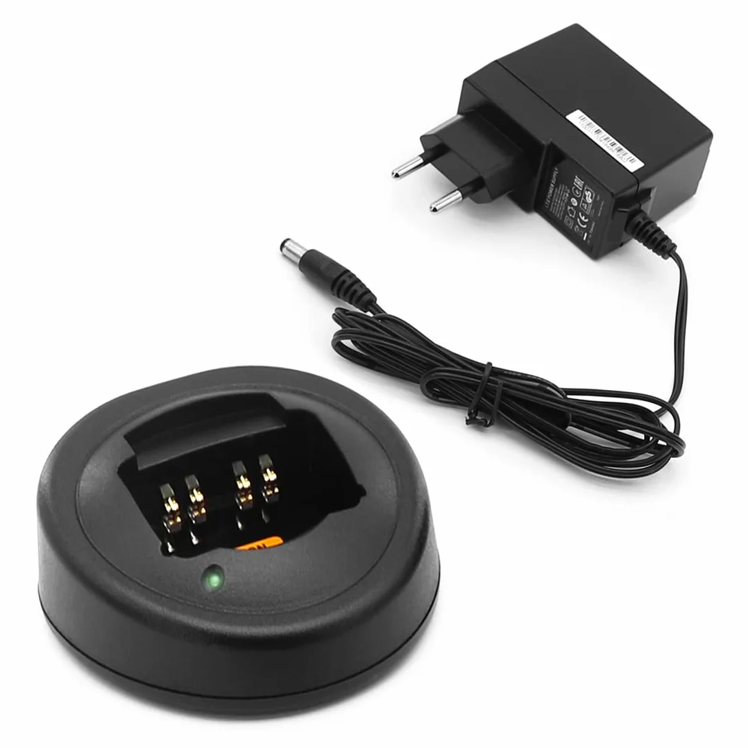 Caricabatterie da scrivania per Motorola Radio GP340 GP380 GP680 HT750 HT1250LS PR860 PRO5450 HTN9000 HNN9010 (Ni-MH Ni-CD Li-ION Adattatore UE)