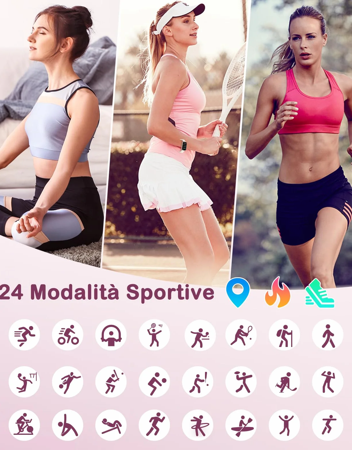 Smartwatch Donna Piccolo Elegante Orologio Fitness Display AMOLED Contapassi Cardiofrequenzimetro SpO2 Ciclo Mestruale Sonno Notifiche Impermeabile 5ATM Idee Regalo Donna per Android iOS