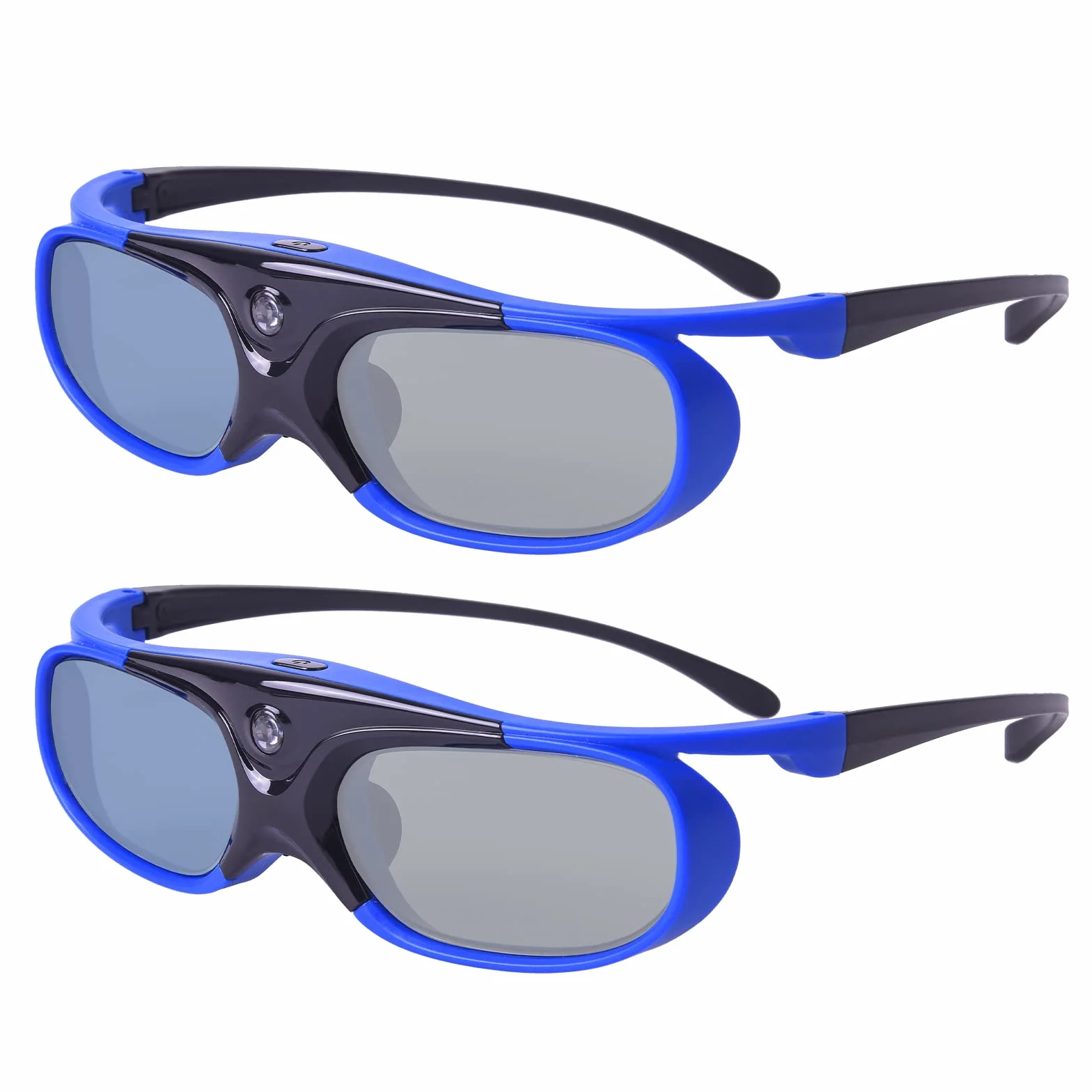 3D Occhiali, Otturatore Attivi 3D Ricaricabile Occhiali per 3D DLP-Link Proiettori Acer BenQ Jmgo Optoma Philips LG Infocus NEC Viewsonic Cocar Toumei Vivitek Videoproiettore - Blu 2 Pezzi