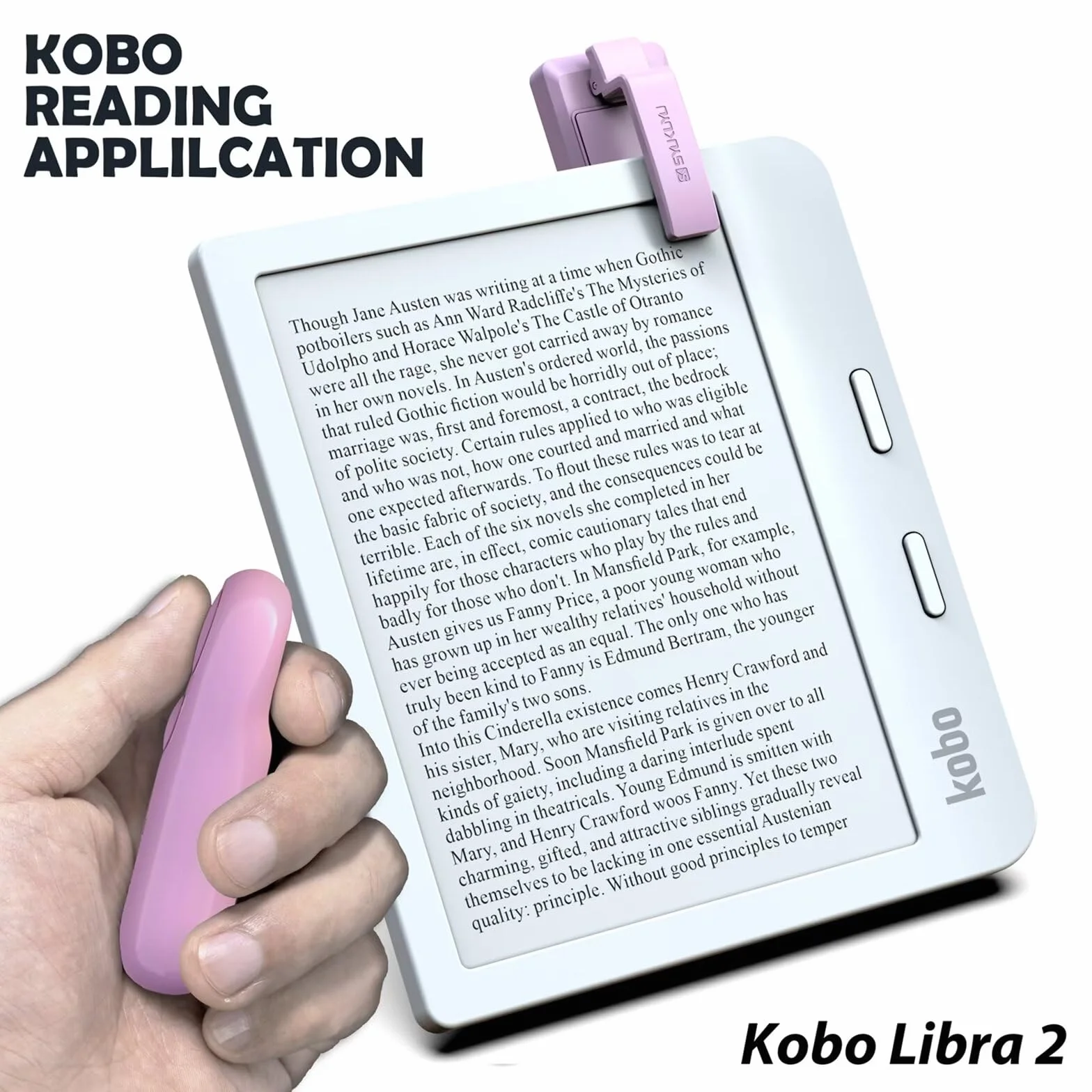SK SYUKUYU Page Turner per Kindle Paperwhite Oasis Kobo eReaders, telecomando RF Clicker per iPad Tablets lettura, fotocamera remota e pulsante video (Rosa)