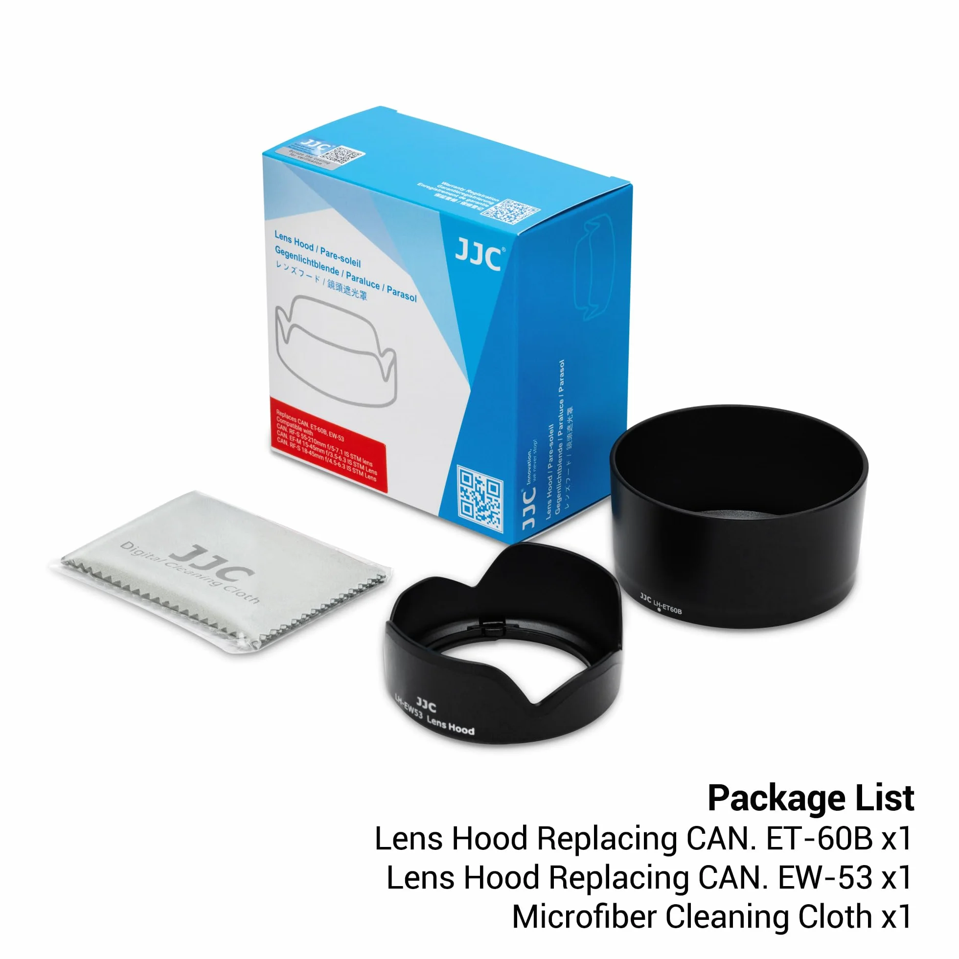JJC Set di paraluce per Canon RF-S 55-210 mm F5-7.1 IS STM e Canon EF-M 15-45 mm f/3.5-6.3 IS STM e Canon RF-S 18-45 mm f/4.5-6.3 IS STM, sostituisce Canon ET-60B ed EW-53