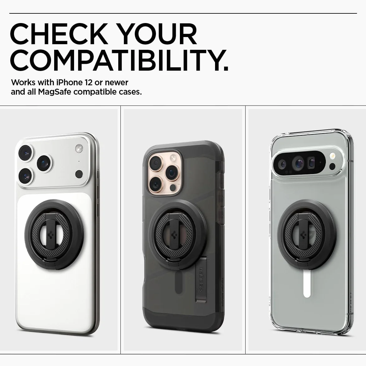 Spigen O-Mag Anello MagSafe [Apribottiglie & Supporto Regolabile] Doppio Magnete Compatibile con Accessori Magnetici, iPhone 17 17e 16 15 14 e Cover MagSafe/Pixelsnap per Samsung S26 S25, Pixel 10 10a