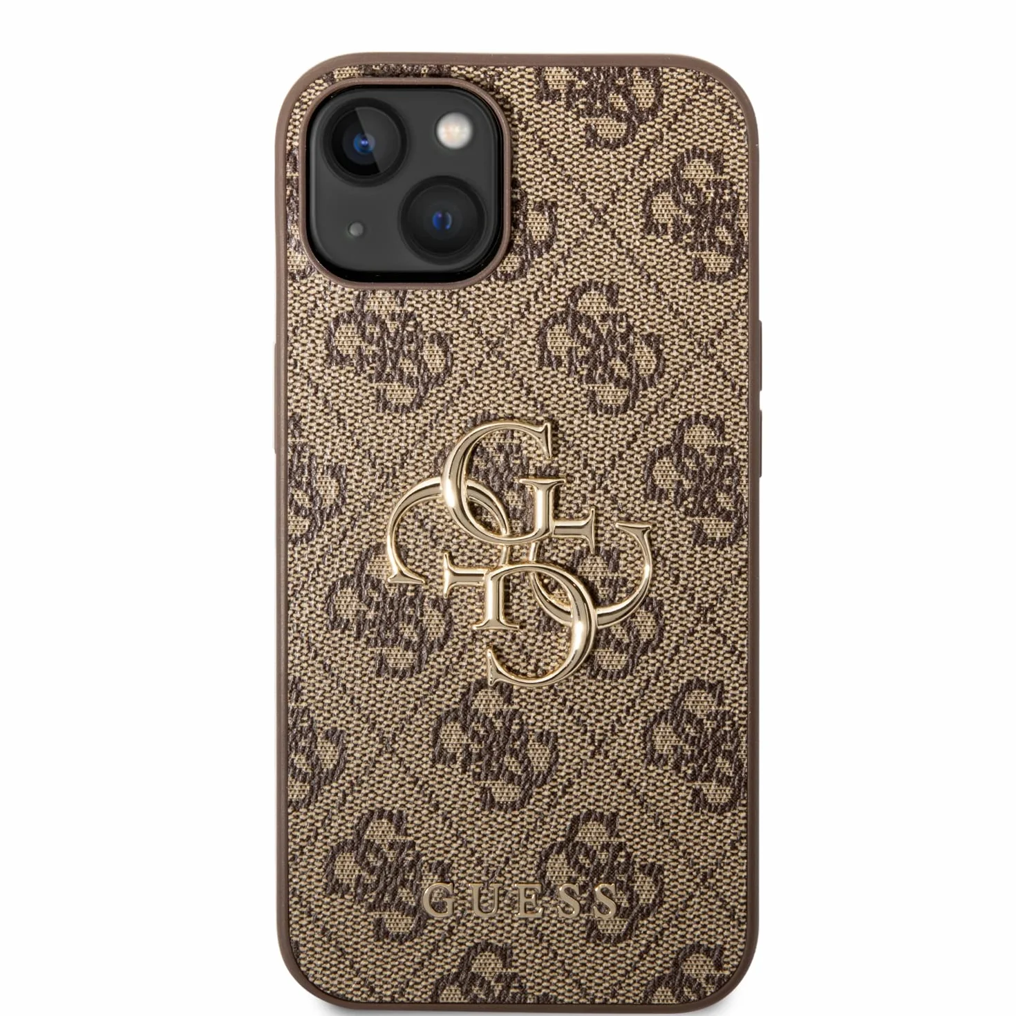 GUESS GUHCP15S4GMGBR Custodia rigida per iPhone 15 6.1", logo Big Metal