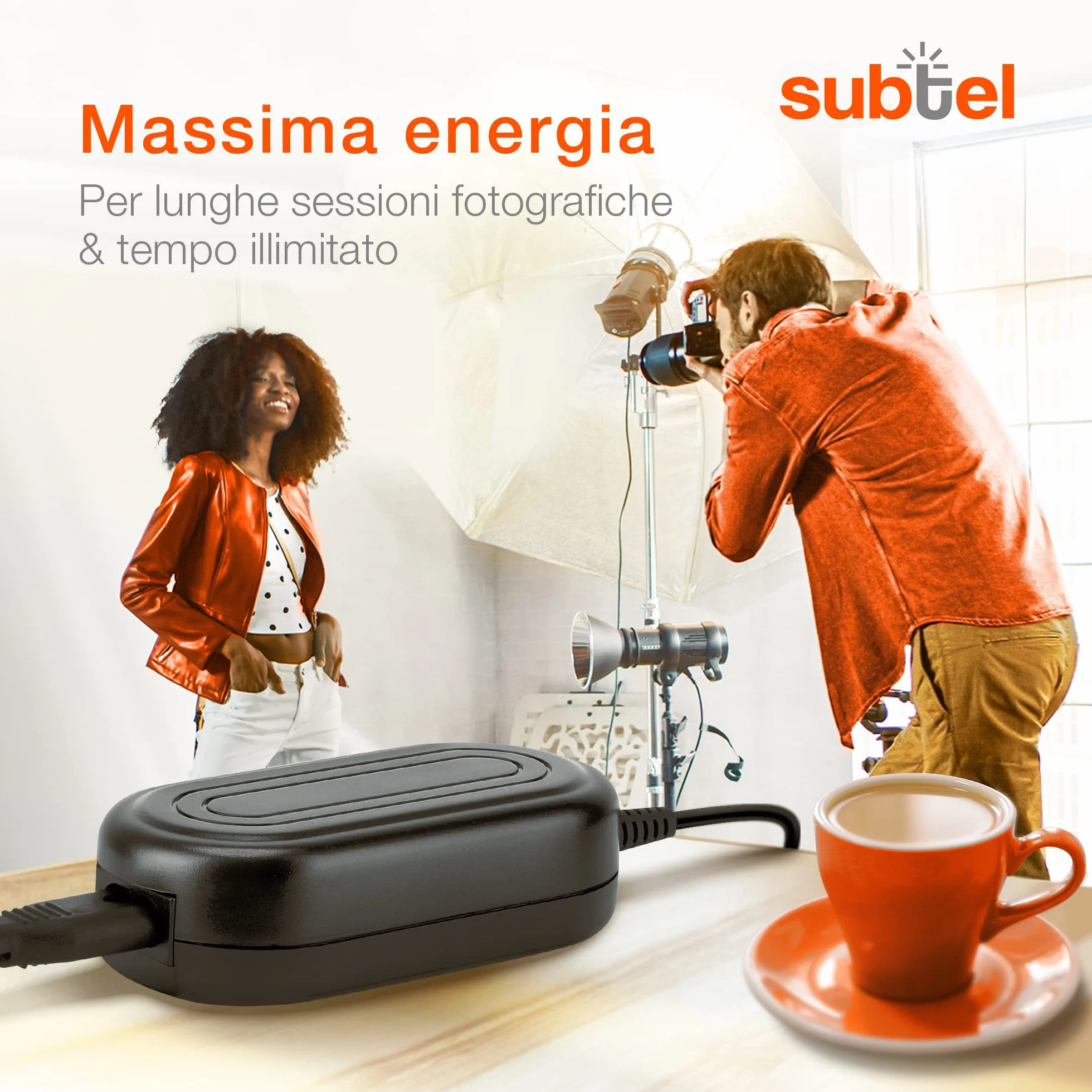 subtel Alimentatore DMW-AC8 + DMW-DCC12 compatibile con ca. 3m + DC Coupler accu Adattatore, Alimentazione da corrente di rete Accoppiatore CC, dummy battery