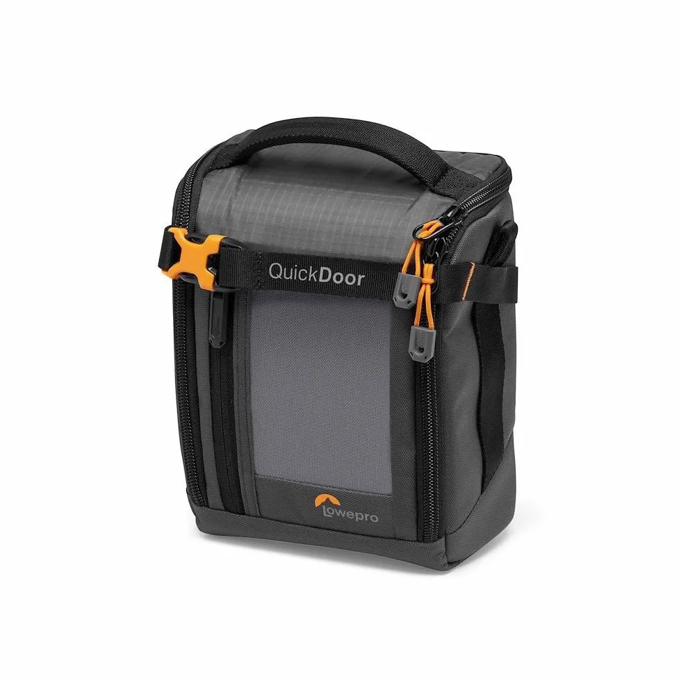 Lowepro GearUp Creator Box Medium II, Borsa per Fotocamera Mirrorless e DSLR, dotata di Accesso Rapido, Tessuti Riciclati, Divisorio Interno Arancione Imbottito, Grigio