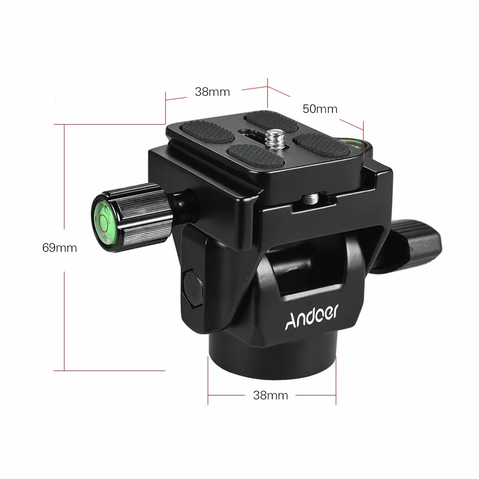 Andoer M-12 Monopod Tilt Head Panoramica Testa teleobiettivo Birdwatching con piastra a sgancio rapido