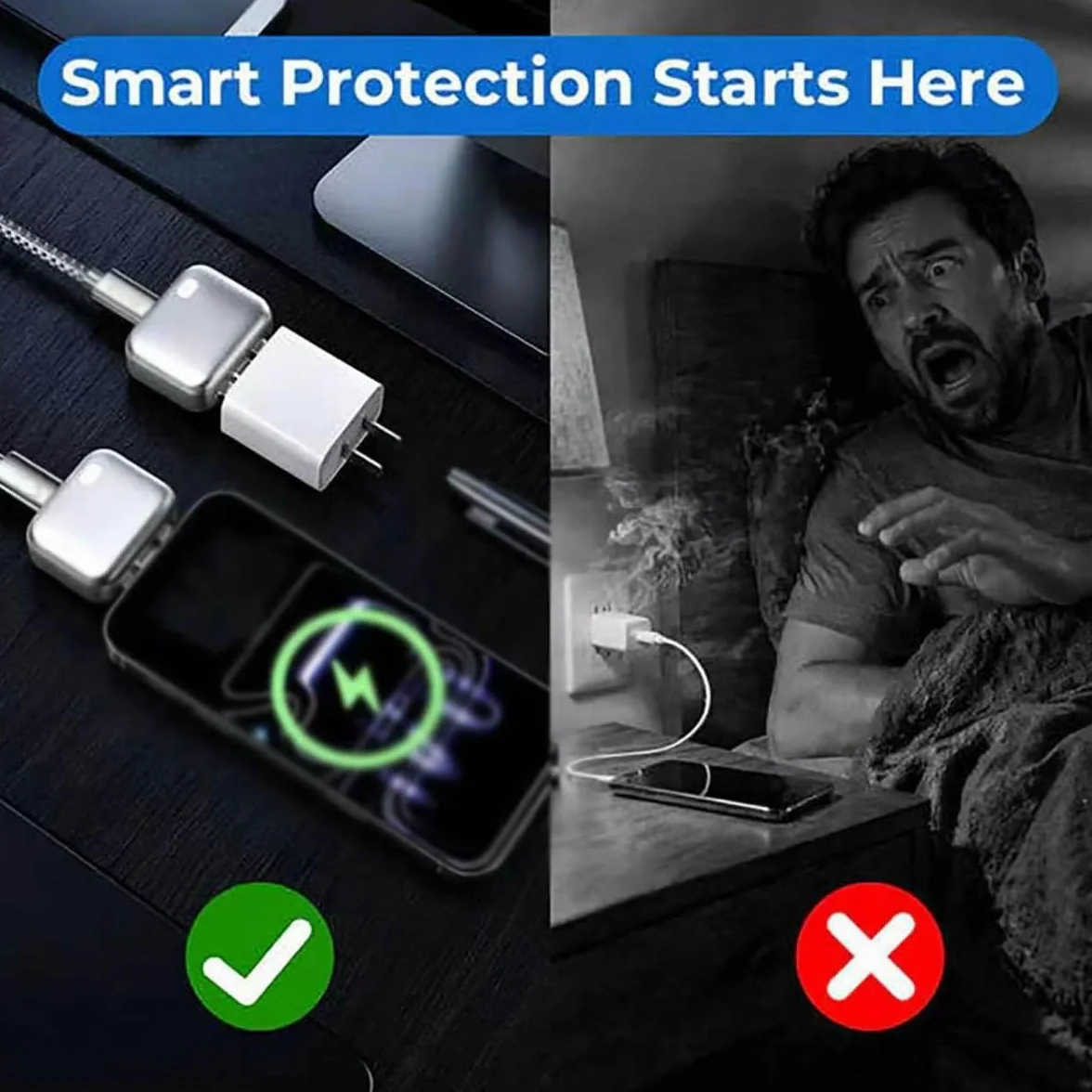 Caricabatterie intelligente Stop Charge, 140W, Spegnimento Automatico, Protezione Sovraccarico e Surriscaldamento, AI Full-Charge Disconnect, per Smartphone, Tablet e Dispositivi USB (2pcs)