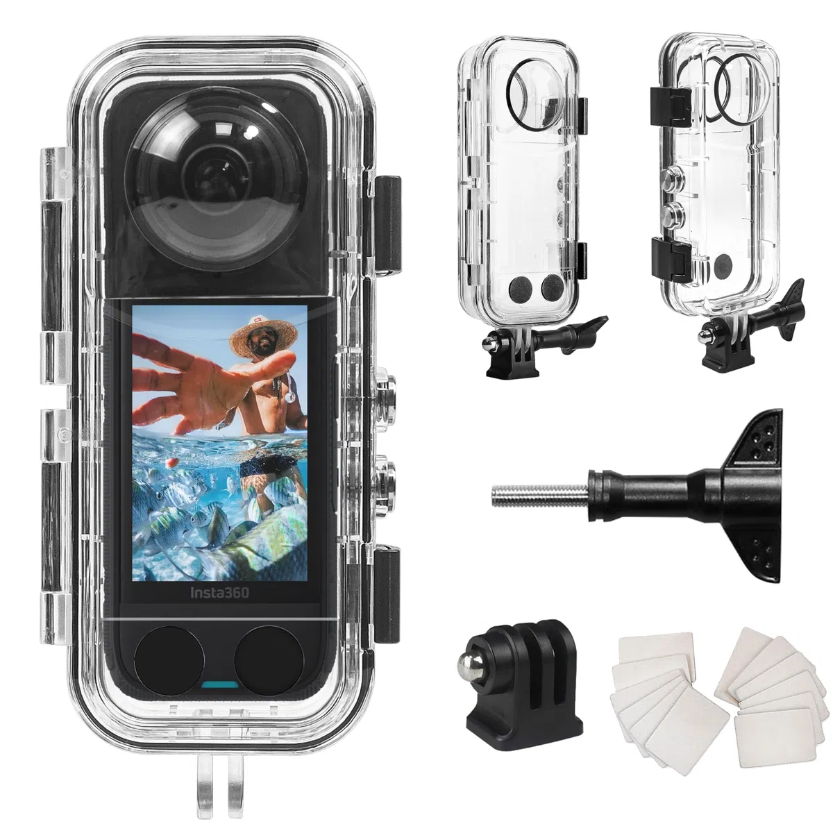 FitStill Custodia impermeabile per Insta 360 X4 impermeabile 40M HD Optical Glass Lens X4 custodia subacquea protezione completa compressione X4 accessori X4